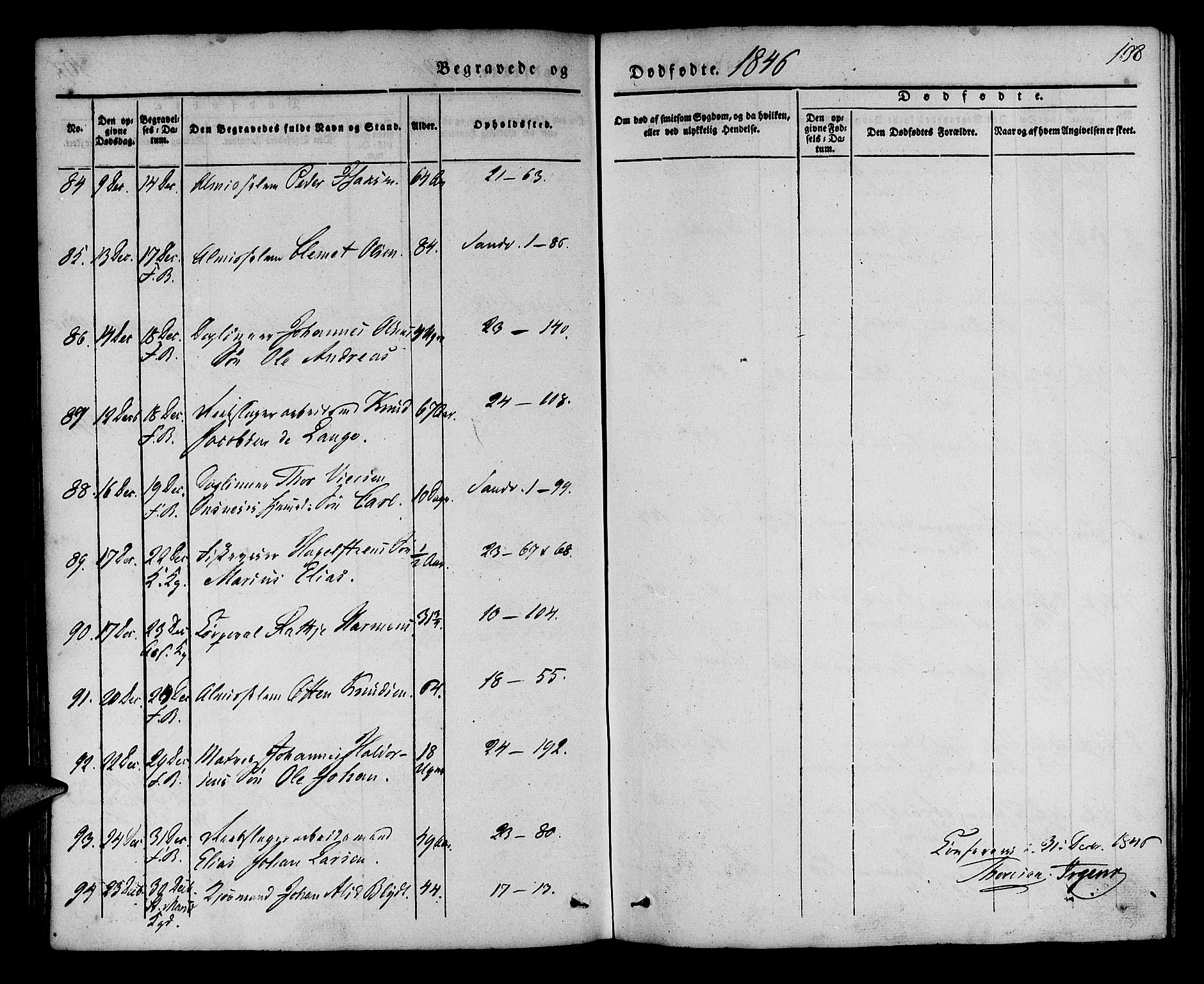 Korskirken sokneprestembete, AV/SAB-A-76101/H/Haa/L0043: Parish register (official) no. E 1, 1834-1848, p. 108