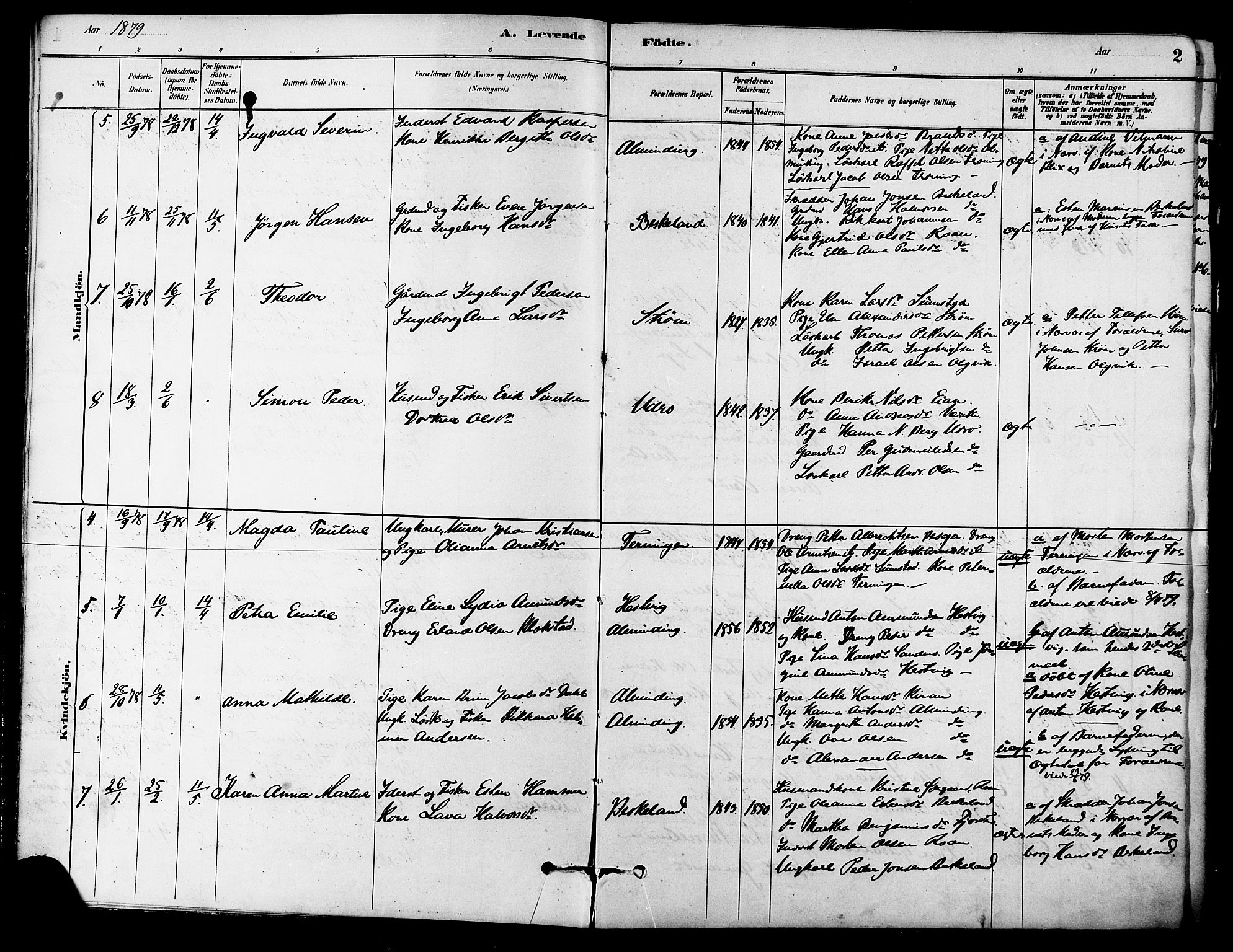 Ministerialprotokoller, klokkerbøker og fødselsregistre - Sør-Trøndelag, SAT/A-1456/657/L0707: Parish register (official) no. 657A08, 1879-1893, p. 2