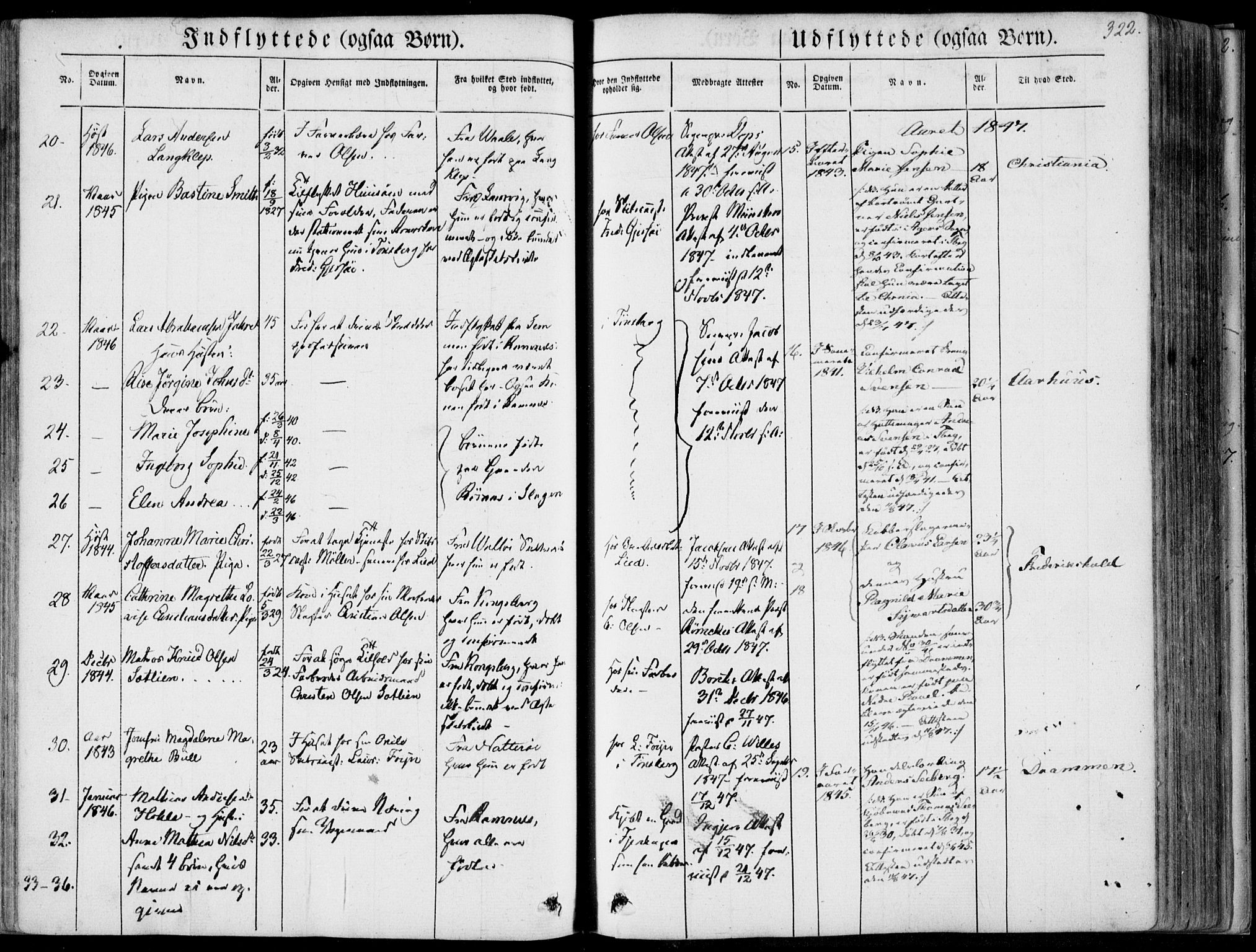 Tønsberg kirkebøker, AV/SAKO-A-330/F/Fa/L0007: Parish register (official) no. I 7, 1845-1854, p. 322