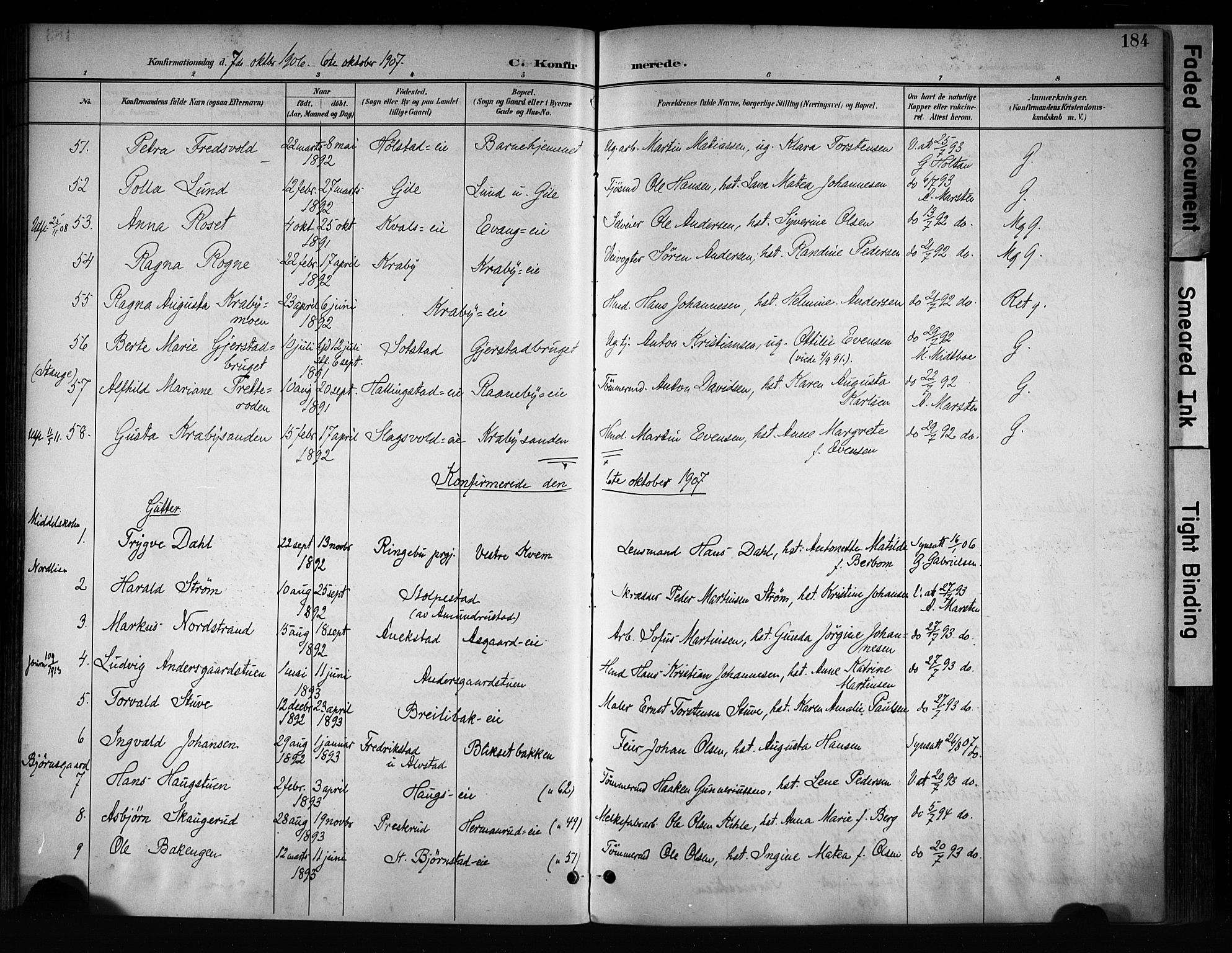 Østre Toten prestekontor, AV/SAH-PREST-104/H/Ha/Haa/L0008: Parish register (official) no. 8, 1897-1909, p. 184