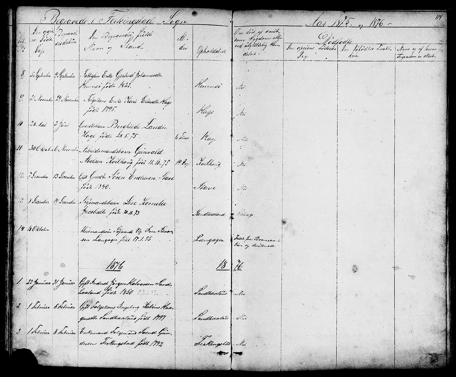 Skudenes sokneprestkontor, SAST/A -101849/H/Ha/Hab/L0006: Parish register (copy) no. B 6, 1874-1908, p. 114