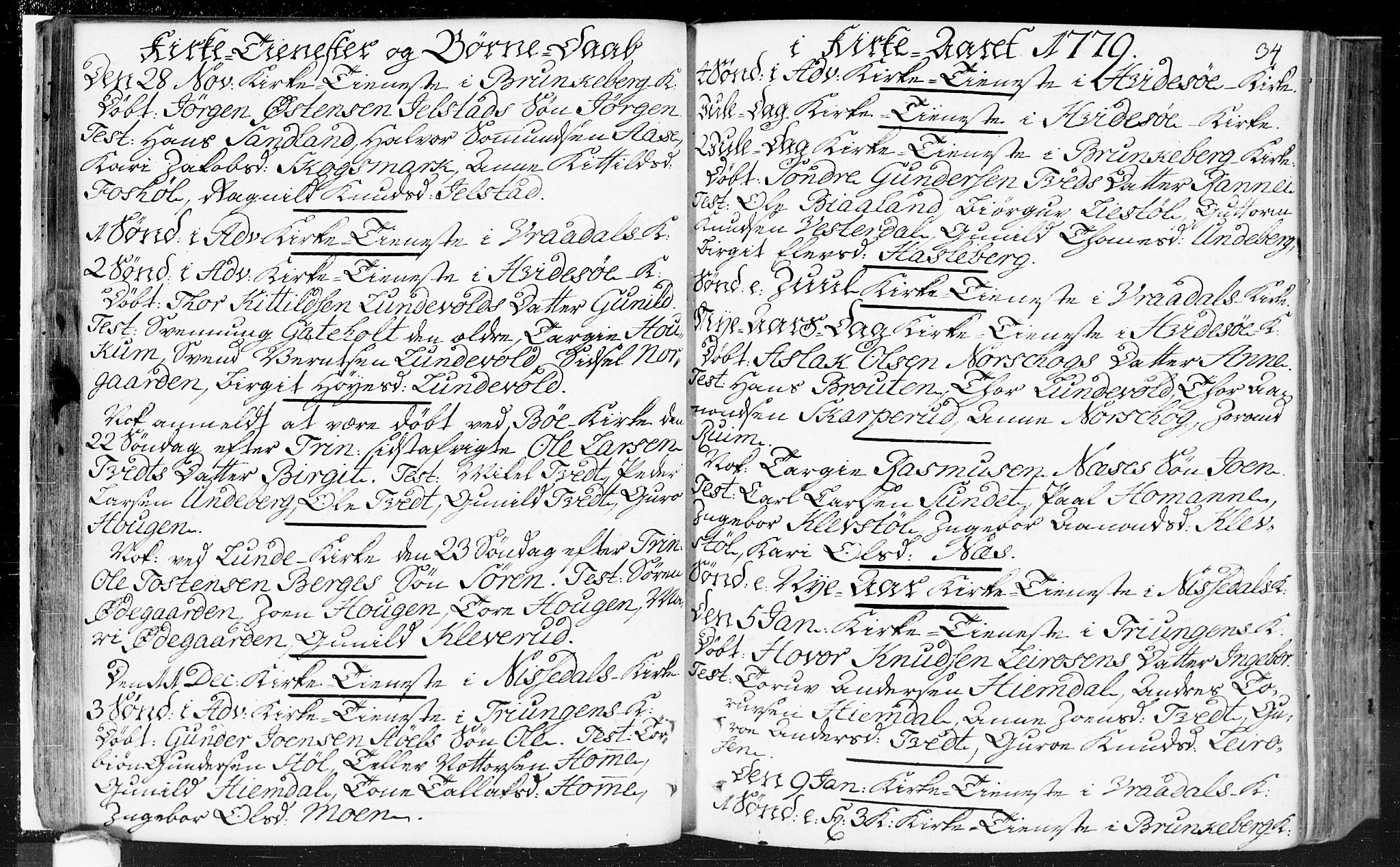 Kviteseid kirkebøker, SAKO/A-276/F/Fa/L0002: Parish register (official) no. I 2, 1773-1786, p. 34