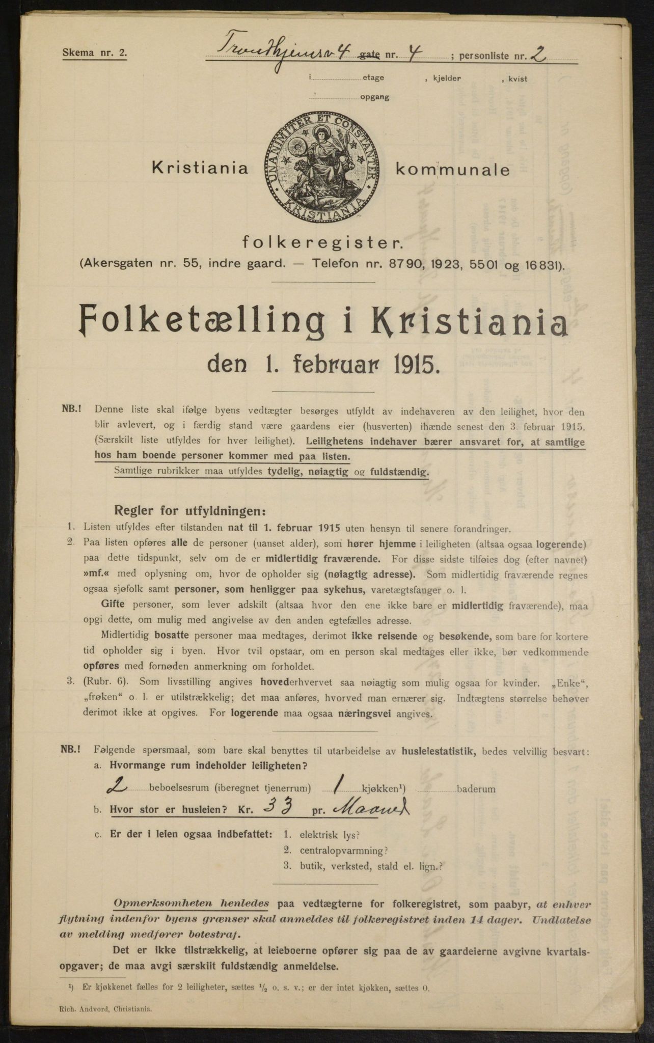 OBA, Municipal Census 1915 for Kristiania, 1915, p. 116211