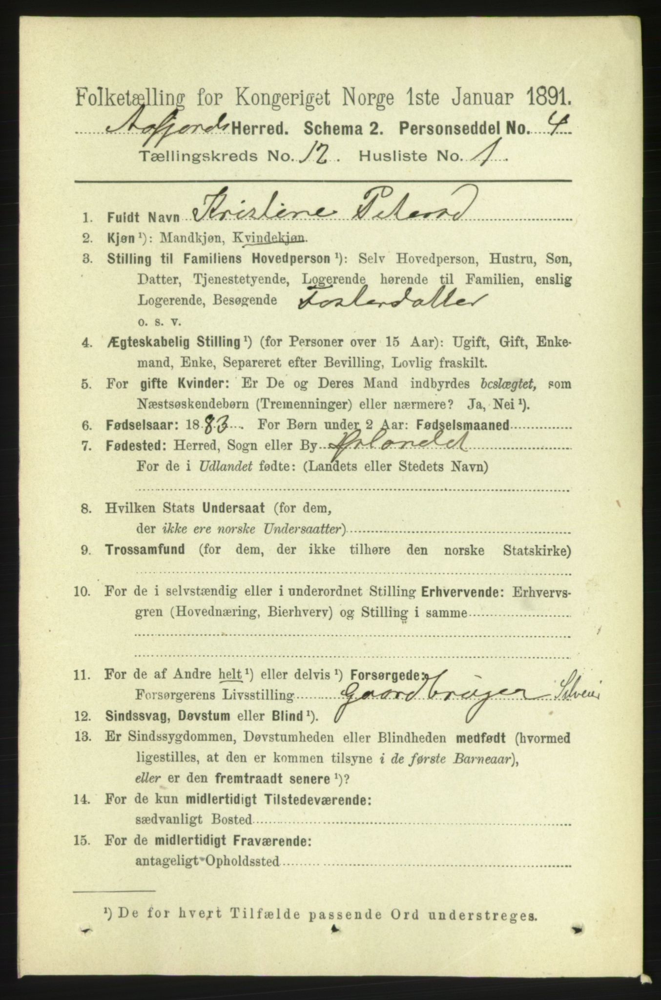 RA, 1891 census for 1630 Åfjord, 1891, p. 3749