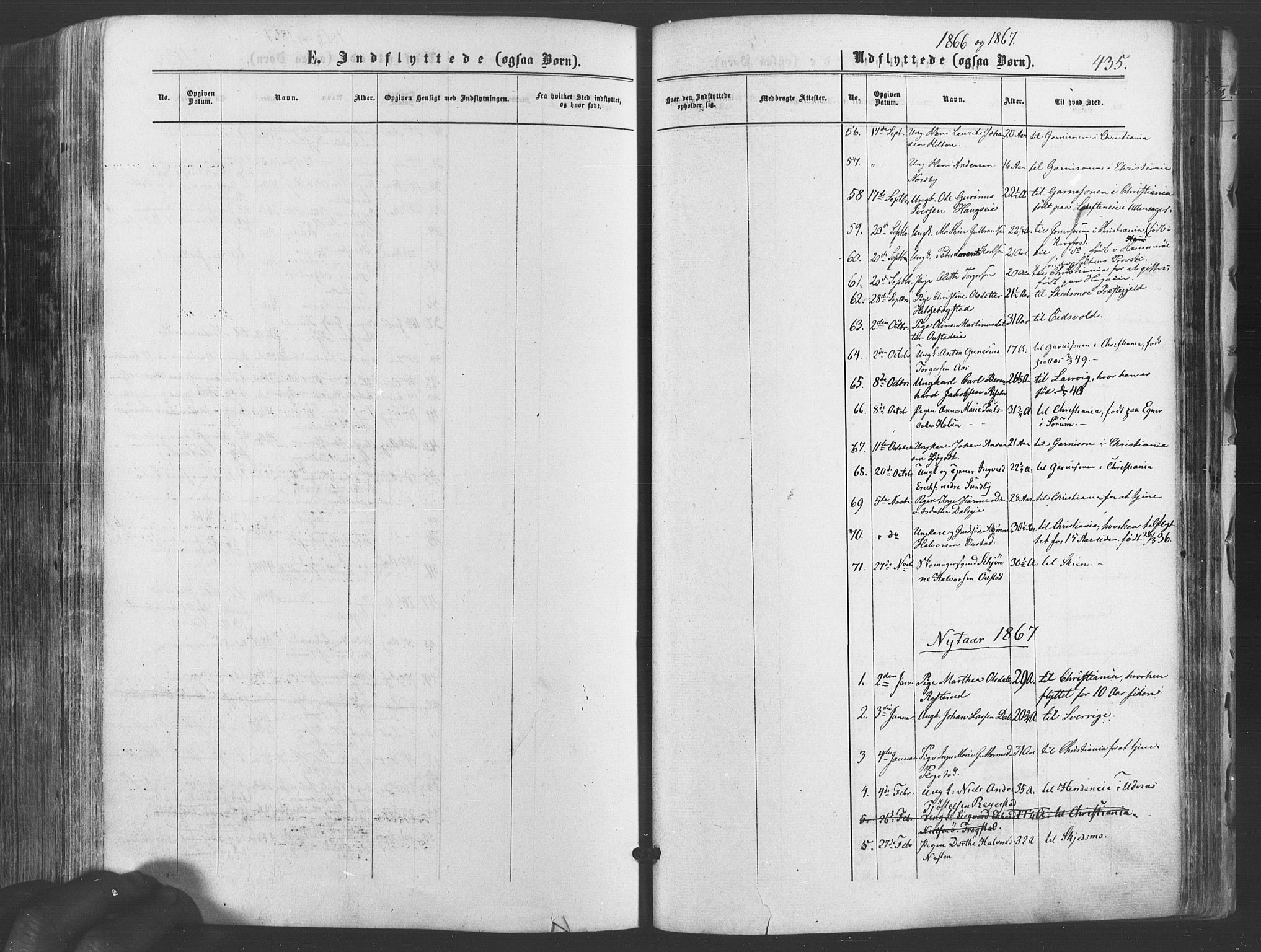 Ullensaker prestekontor Kirkebøker, AV/SAO-A-10236a/F/Fa/L0016: Parish register (official) no. I 16, 1863-1875, p. 435
