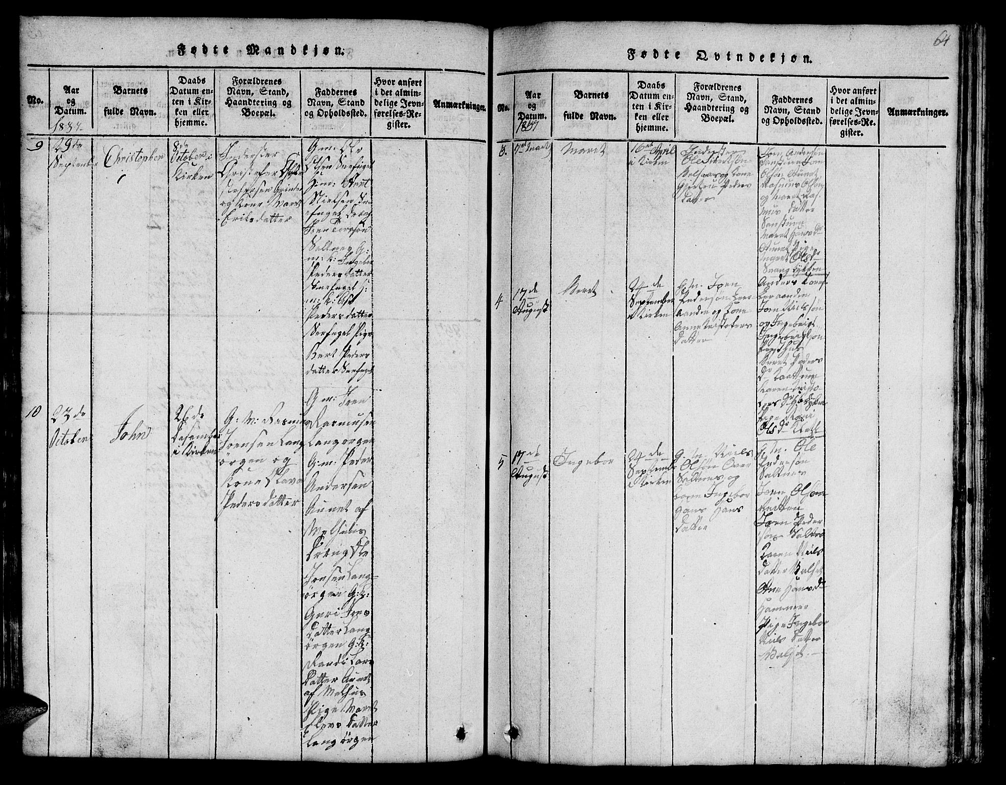 Ministerialprotokoller, klokkerbøker og fødselsregistre - Sør-Trøndelag, SAT/A-1456/666/L0788: Parish register (copy) no. 666C01, 1816-1847, p. 64