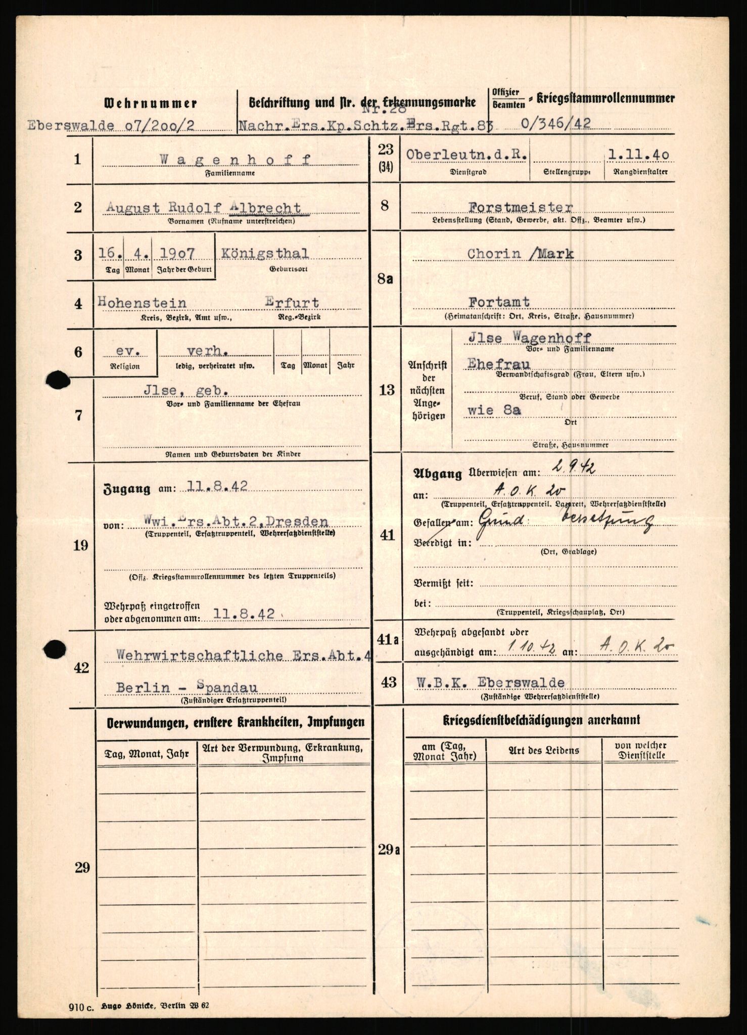 Forsvarets Overkommando. 2 kontor. Arkiv 11.4. Spredte tyske arkivsaker, AV/RA-RAFA-7031/D/Dar/Dara/L0019: Personalbøker og diverse, 1940-1945, p. 538