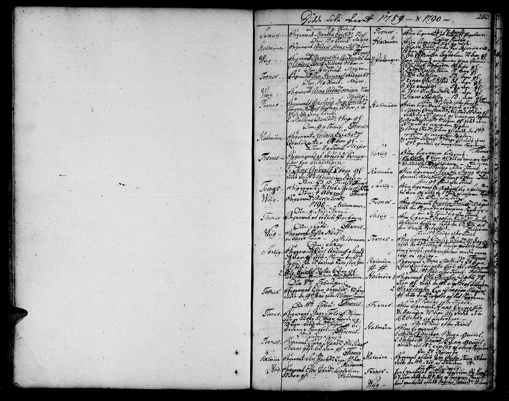 Ministerialprotokoller, klokkerbøker og fødselsregistre - Nord-Trøndelag, SAT/A-1458/773/L0608: Parish register (official) no. 773A02, 1784-1816, p. 250