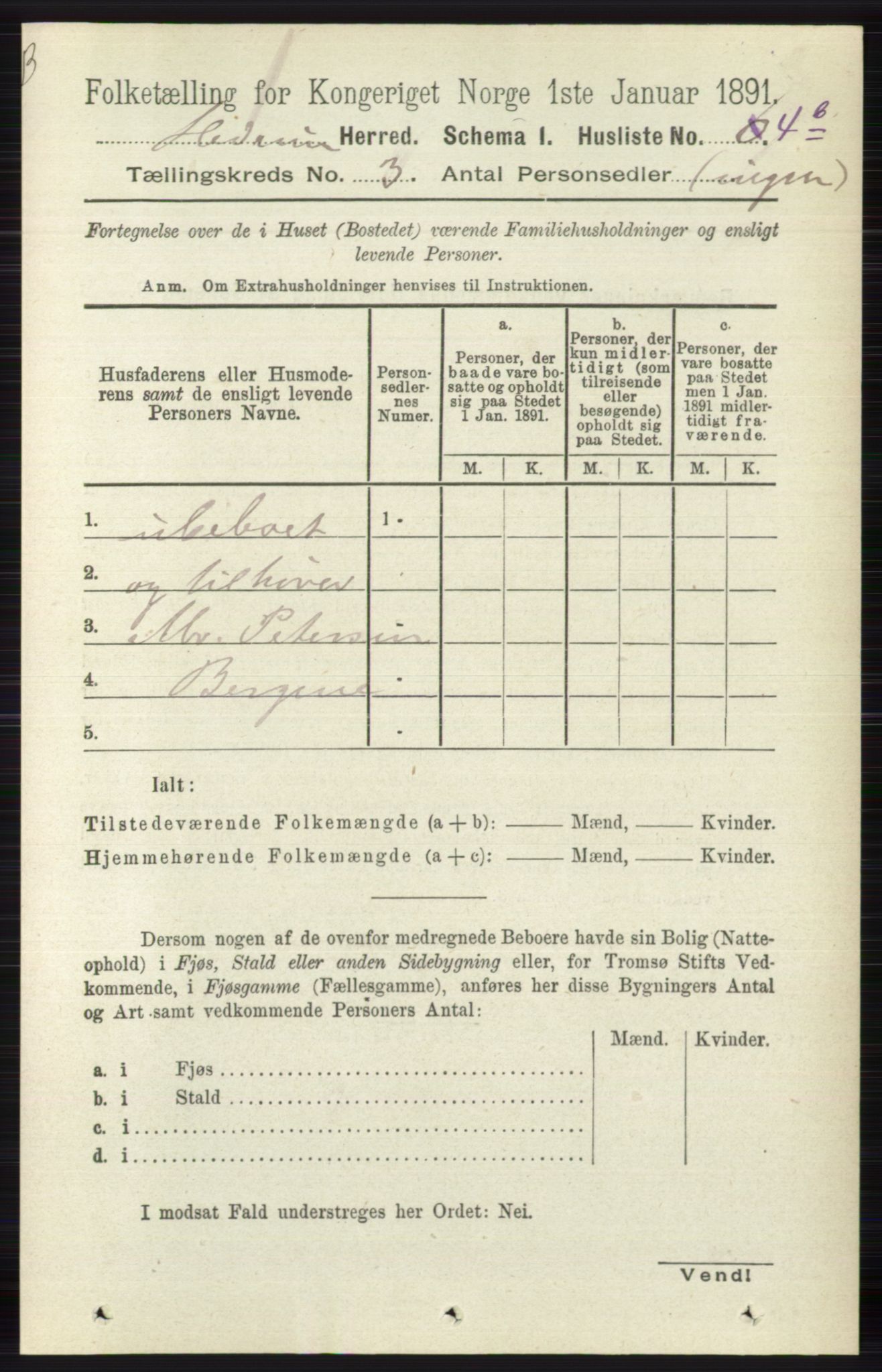 RA, 1891 census for 0727 Hedrum, 1891, p. 925