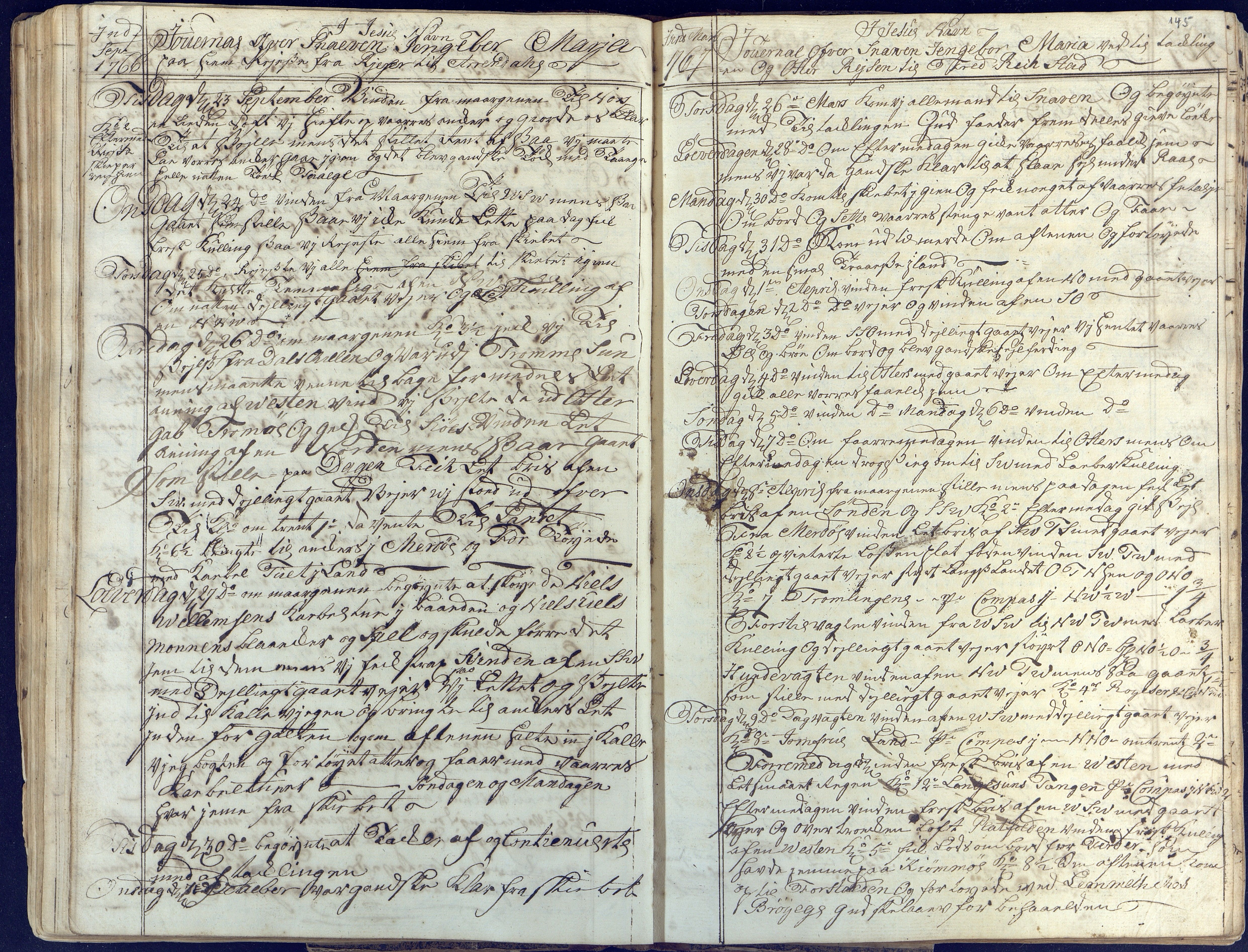 Fartøysarkivet, AAKS/PA-1934/F/L0176/0005: Flere fartøy (se mappenivå) / Ingeborg Maria (snov), 1766-1768, p. 144-145