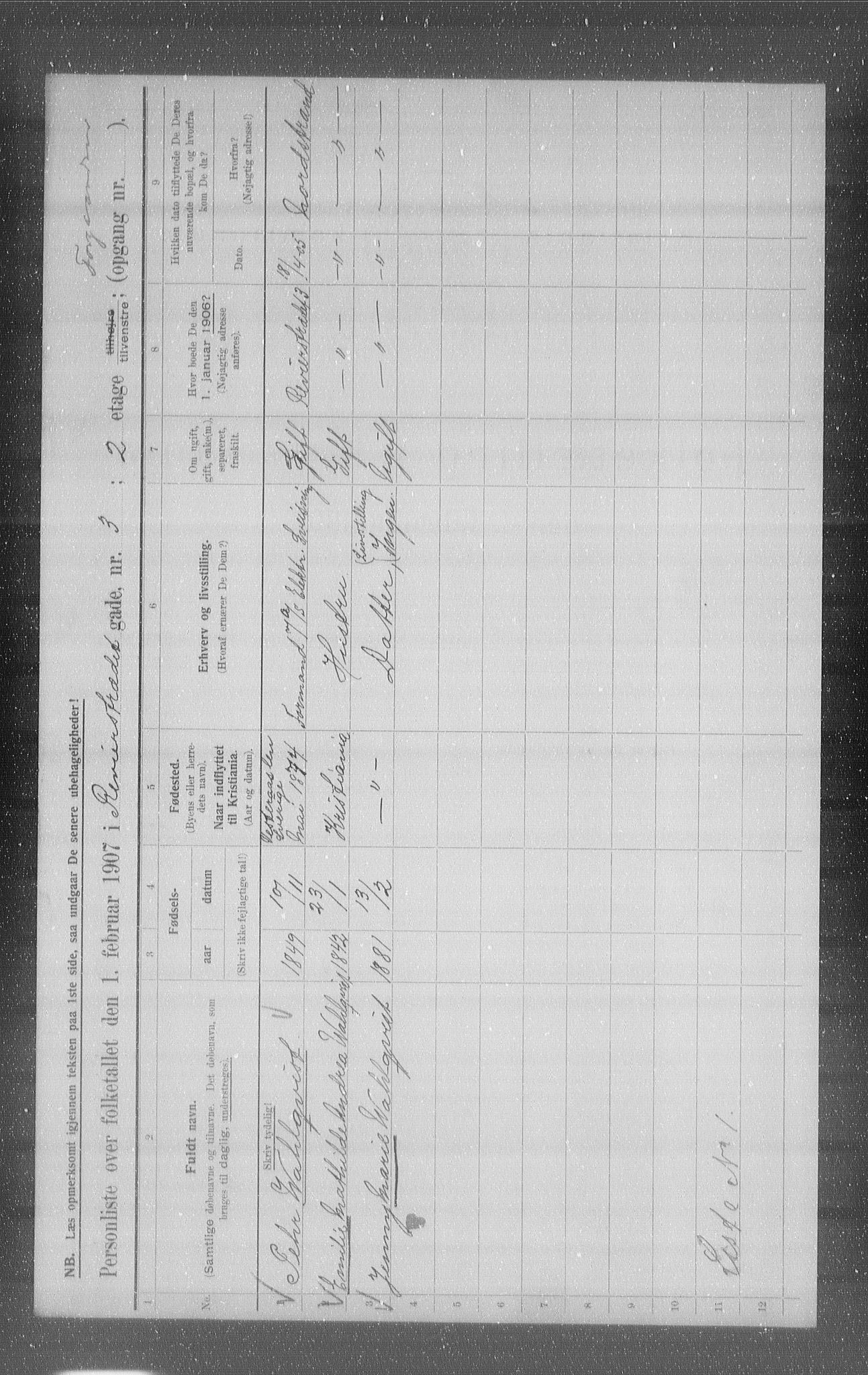 OBA, Municipal Census 1907 for Kristiania, 1907, p. 42274