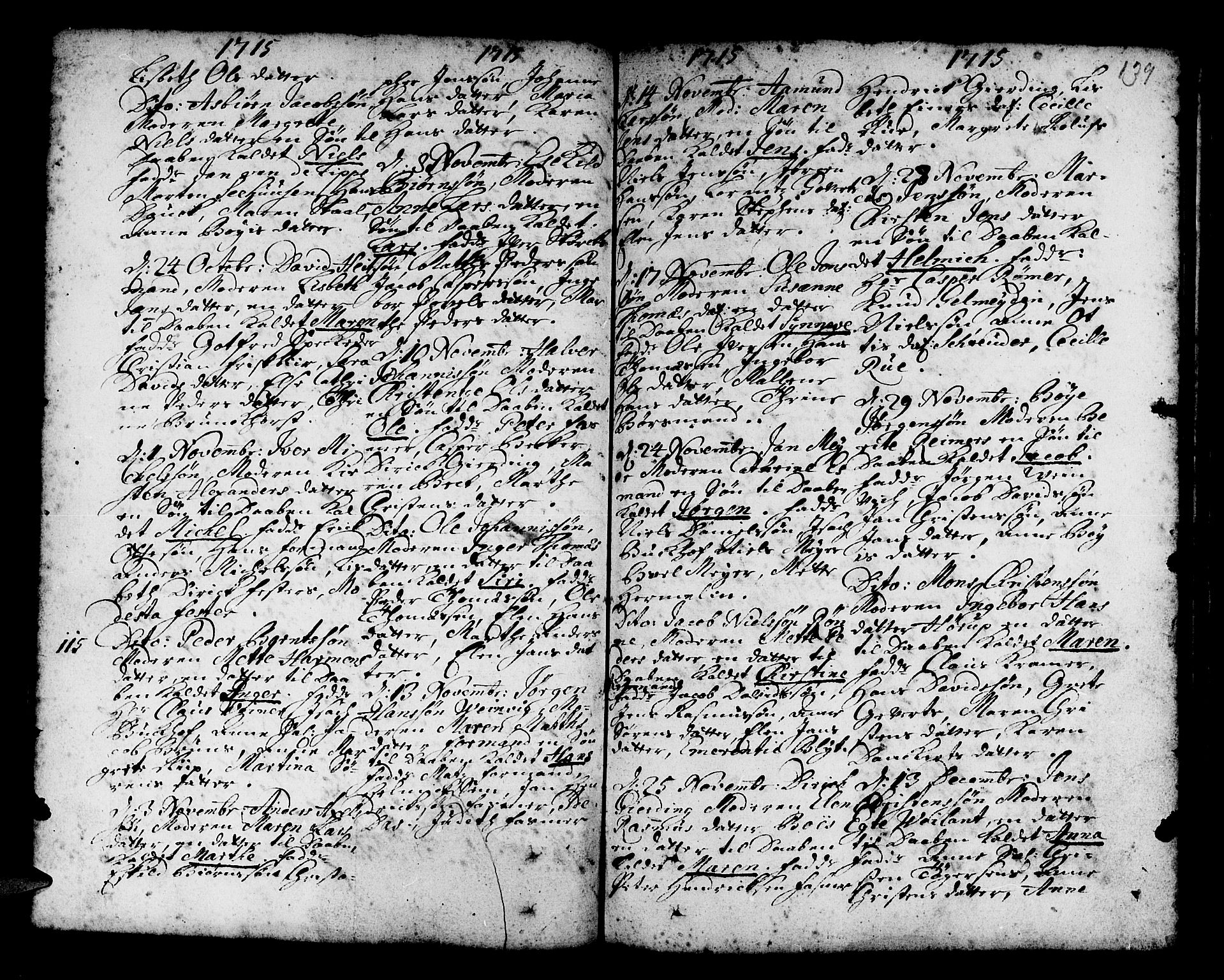 Nykirken Sokneprestembete, AV/SAB-A-77101/H/Haa/L0002: Parish register (official) no. A 2, 1700-1723, p. 139