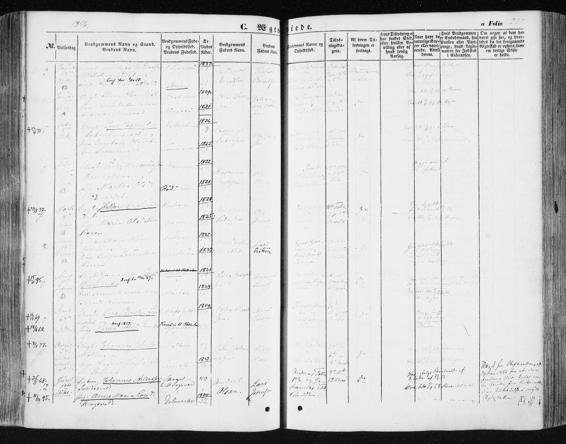 Ministerialprotokoller, klokkerbøker og fødselsregistre - Nord-Trøndelag, SAT/A-1458/723/L0240: Parish register (official) no. 723A09, 1852-1860, p. 230