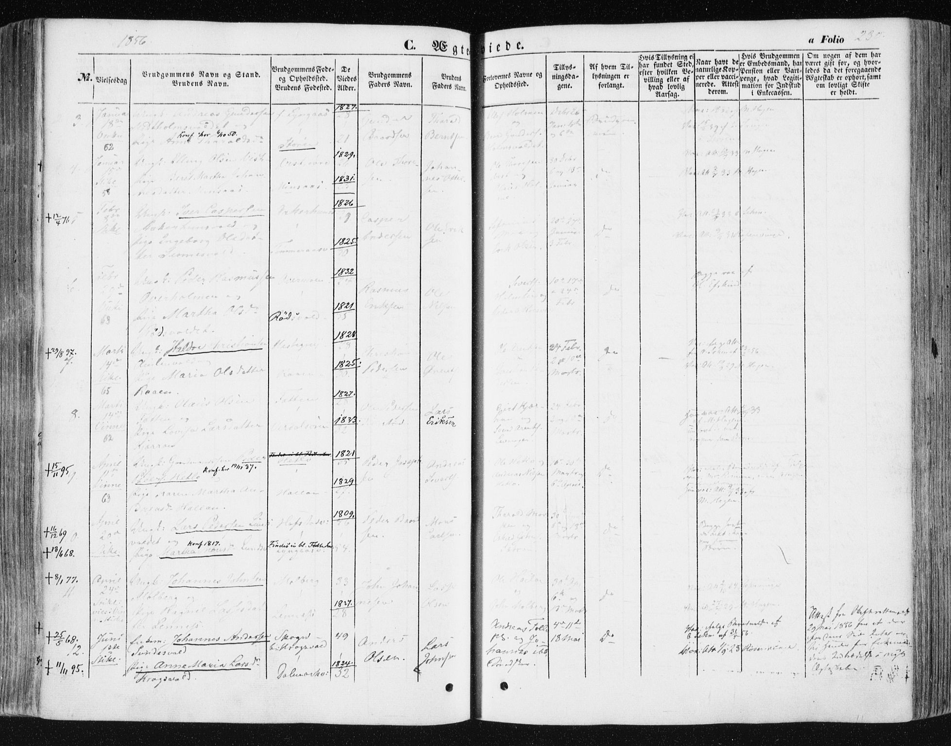 Ministerialprotokoller, klokkerbøker og fødselsregistre - Nord-Trøndelag, AV/SAT-A-1458/723/L0240: Parish register (official) no. 723A09, 1852-1860, p. 230