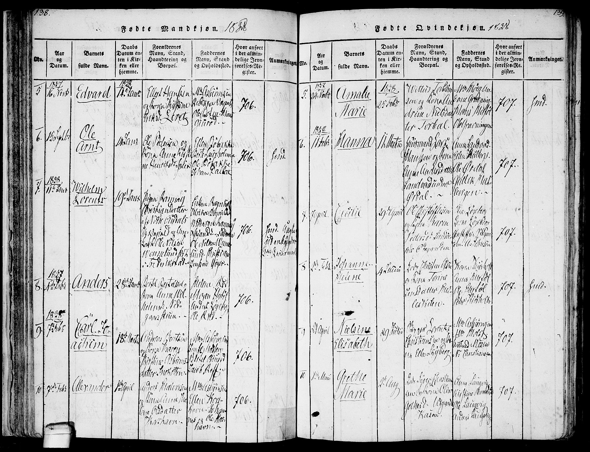 Hvaler prestekontor Kirkebøker, SAO/A-2001/F/Fa/L0005: Parish register (official) no. I 5, 1816-1845, p. 138-139