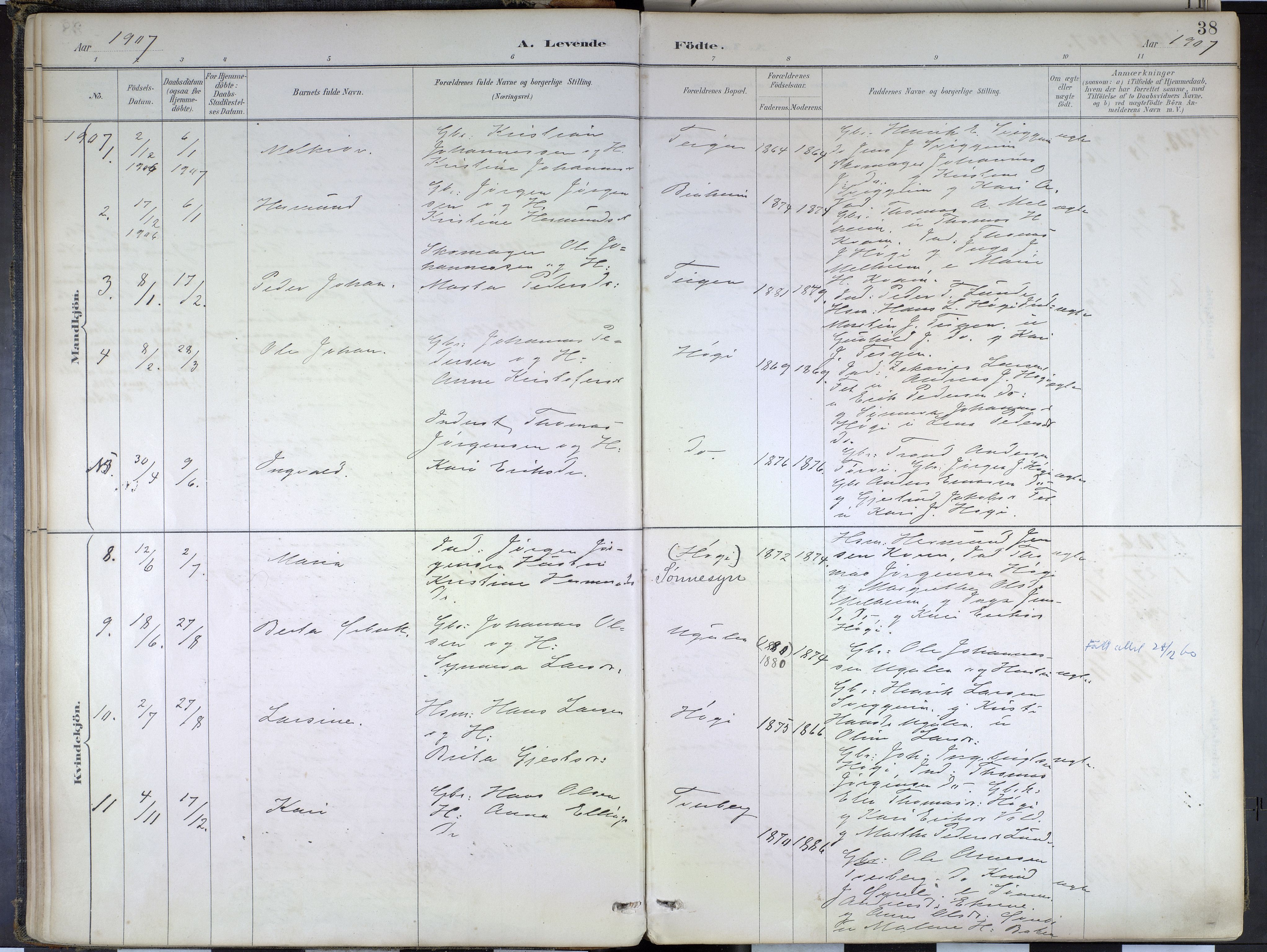 Hafslo sokneprestembete, SAB/A-80301/H/Haa/Haad/L0001: Parish register (official) no. D 1, 1886-1934, p. 38