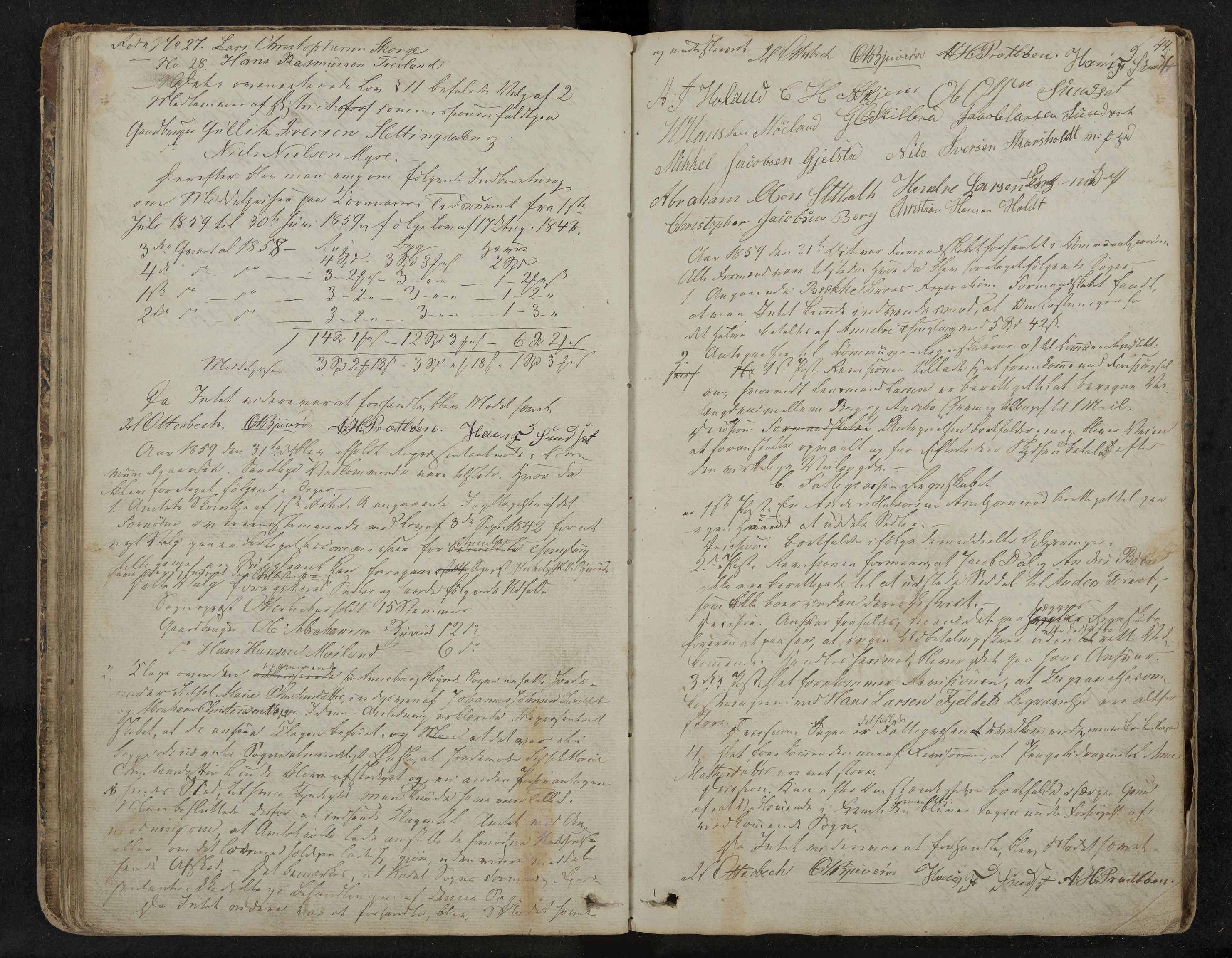 Andebu formannskap og sentraladministrasjon, IKAK/0719021-1/A/Aa/L0001: Møtebok med register, 1837-1869, p. 44