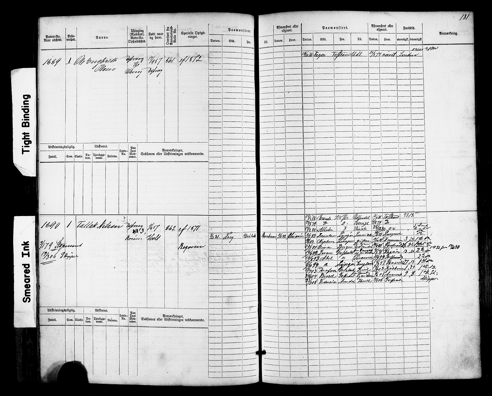Tvedestrand mønstringskrets, AV/SAK-2031-0011/F/Fb/L0017: Hovedrulle nr 1533-2288, U-33, 1874-1882, p. 188