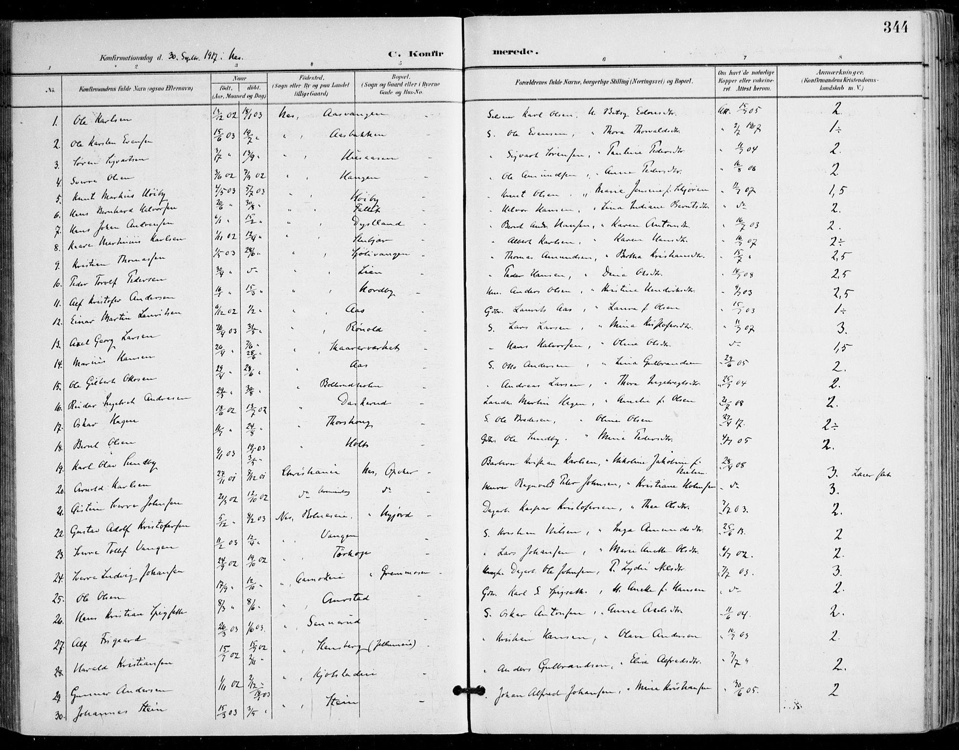 Nes prestekontor Kirkebøker, SAO/A-10410/F/Fa/L0011: Parish register (official) no. I 11, 1899-1918, p. 344