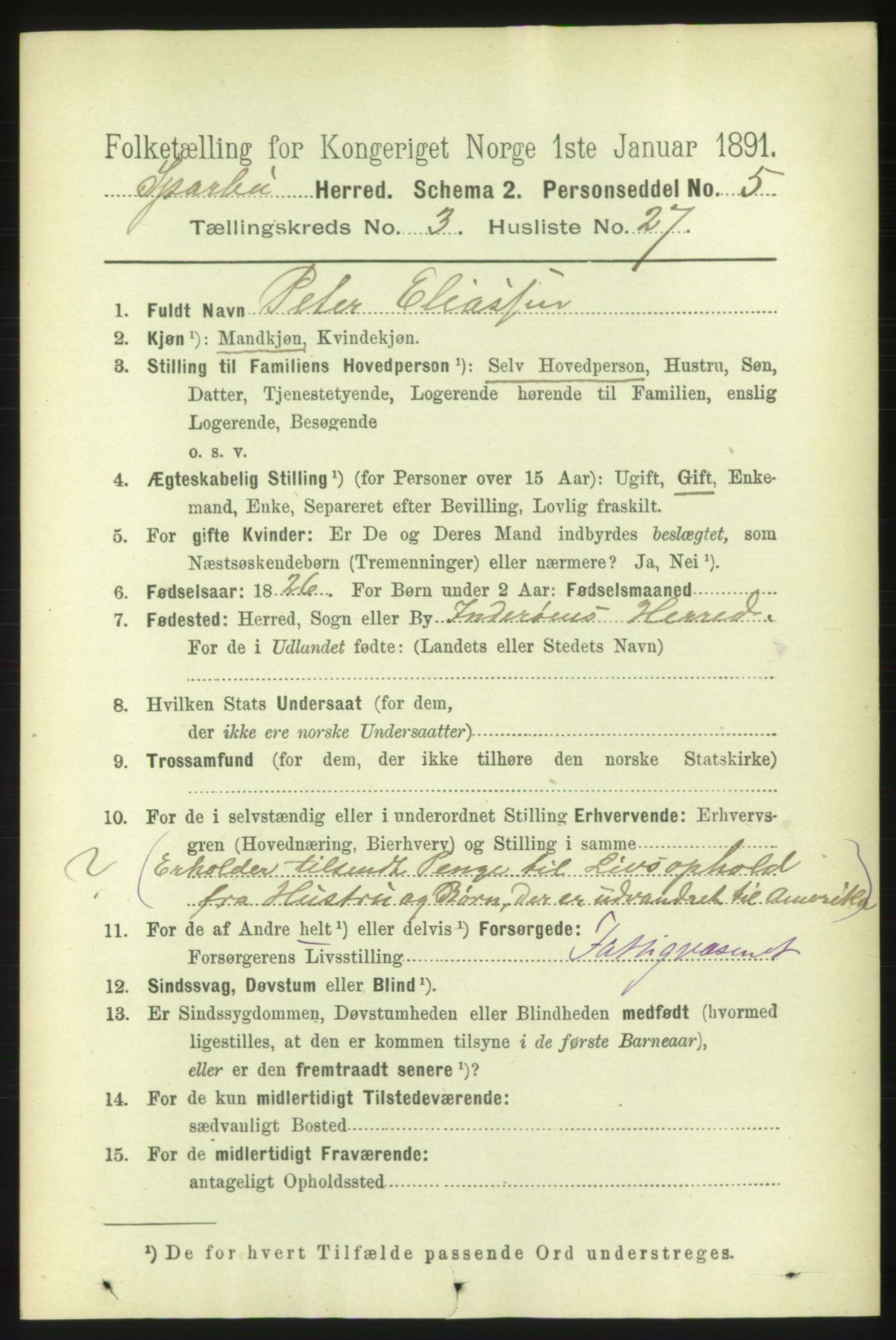 RA, 1891 census for 1731 Sparbu, 1891, p. 1013