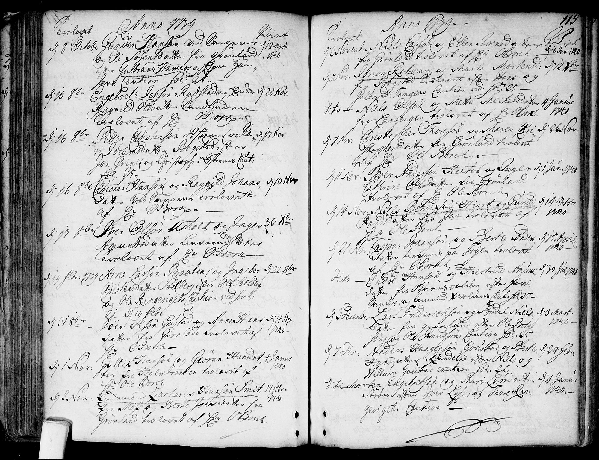 Aker prestekontor kirkebøker, SAO/A-10861/F/L0007: Parish register (official) no. 7, 1734-1748, p. 115