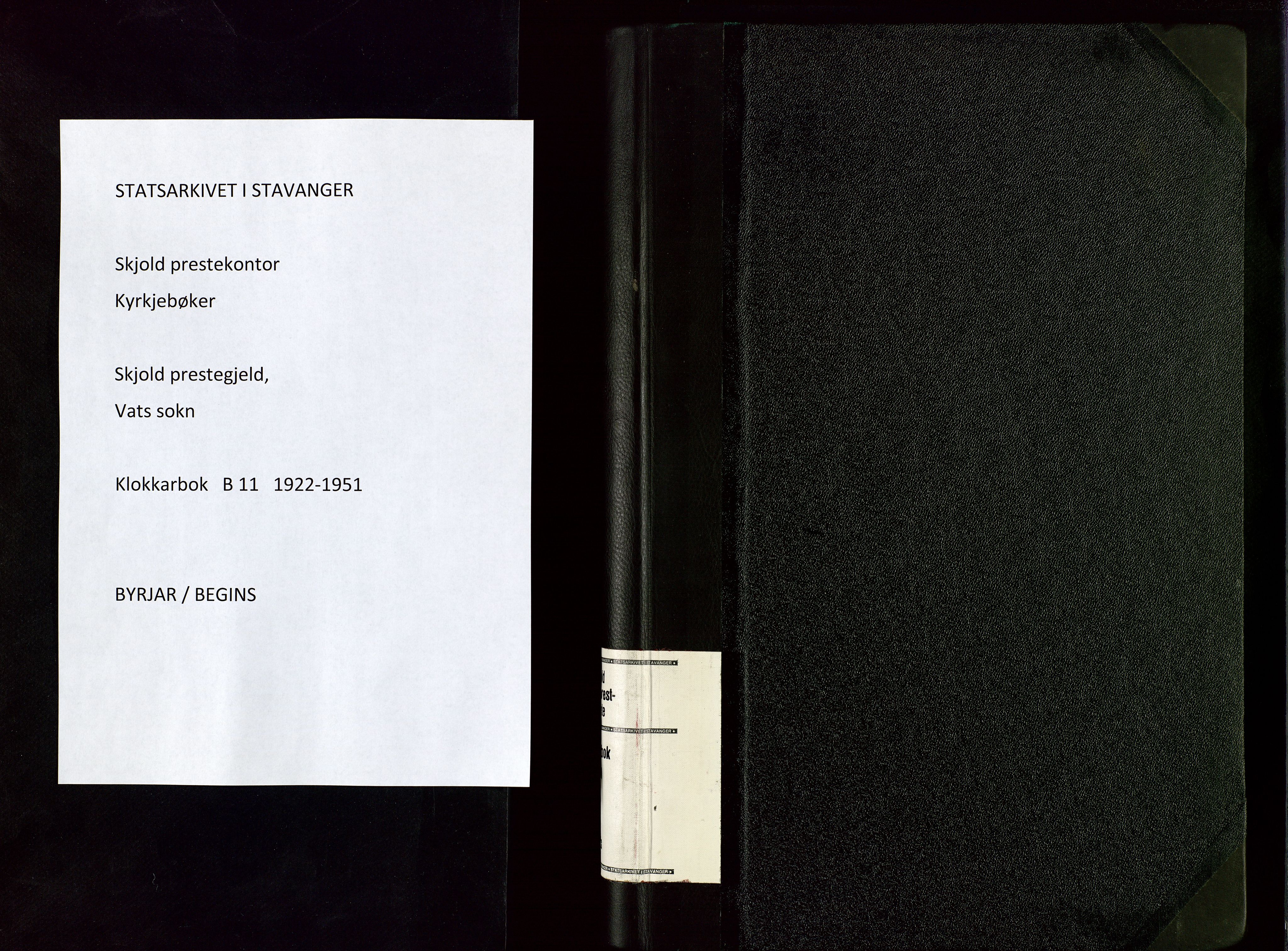 Skjold sokneprestkontor, SAST/A-101847/H/Ha/Hab/L0011: Parish register (copy) no. B 11, 1922-1951