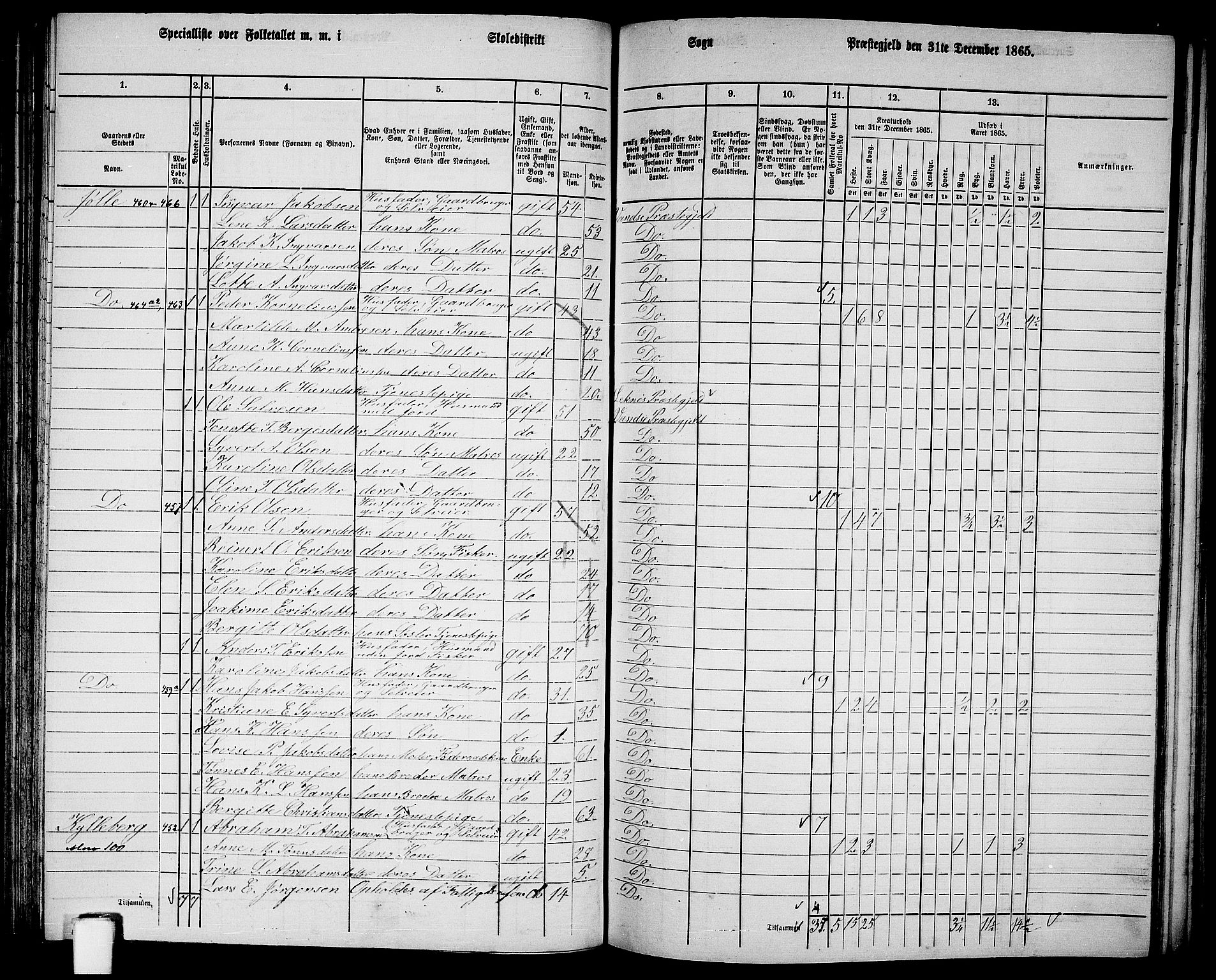 RA, 1865 census for Vanse/Vanse og Farsund, 1865, p. 151