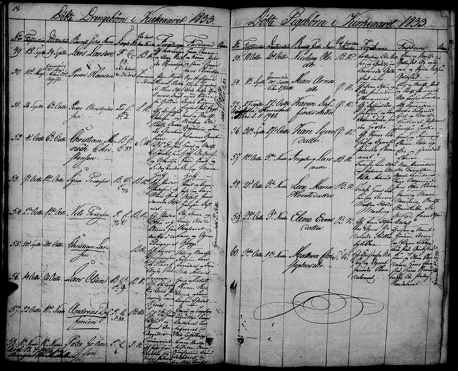 Biri prestekontor, SAH/PREST-096/H/Ha/Haa/L0004: Parish register (official) no. 4, 1829-1842, p. 28