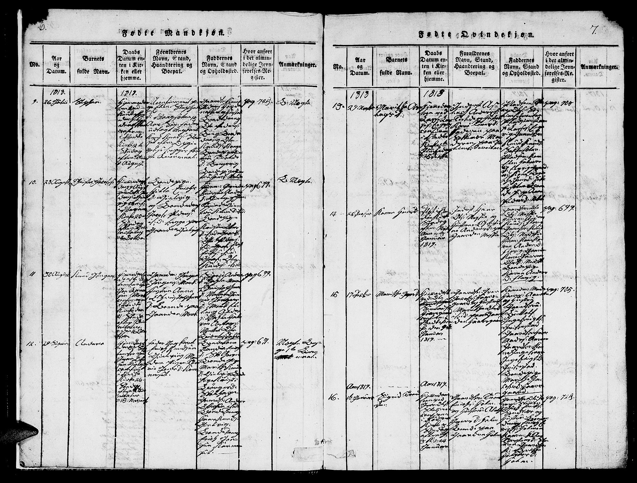 Ministerialprotokoller, klokkerbøker og fødselsregistre - Møre og Romsdal, AV/SAT-A-1454/547/L0610: Parish register (copy) no. 547C01, 1818-1839, p. 6-7