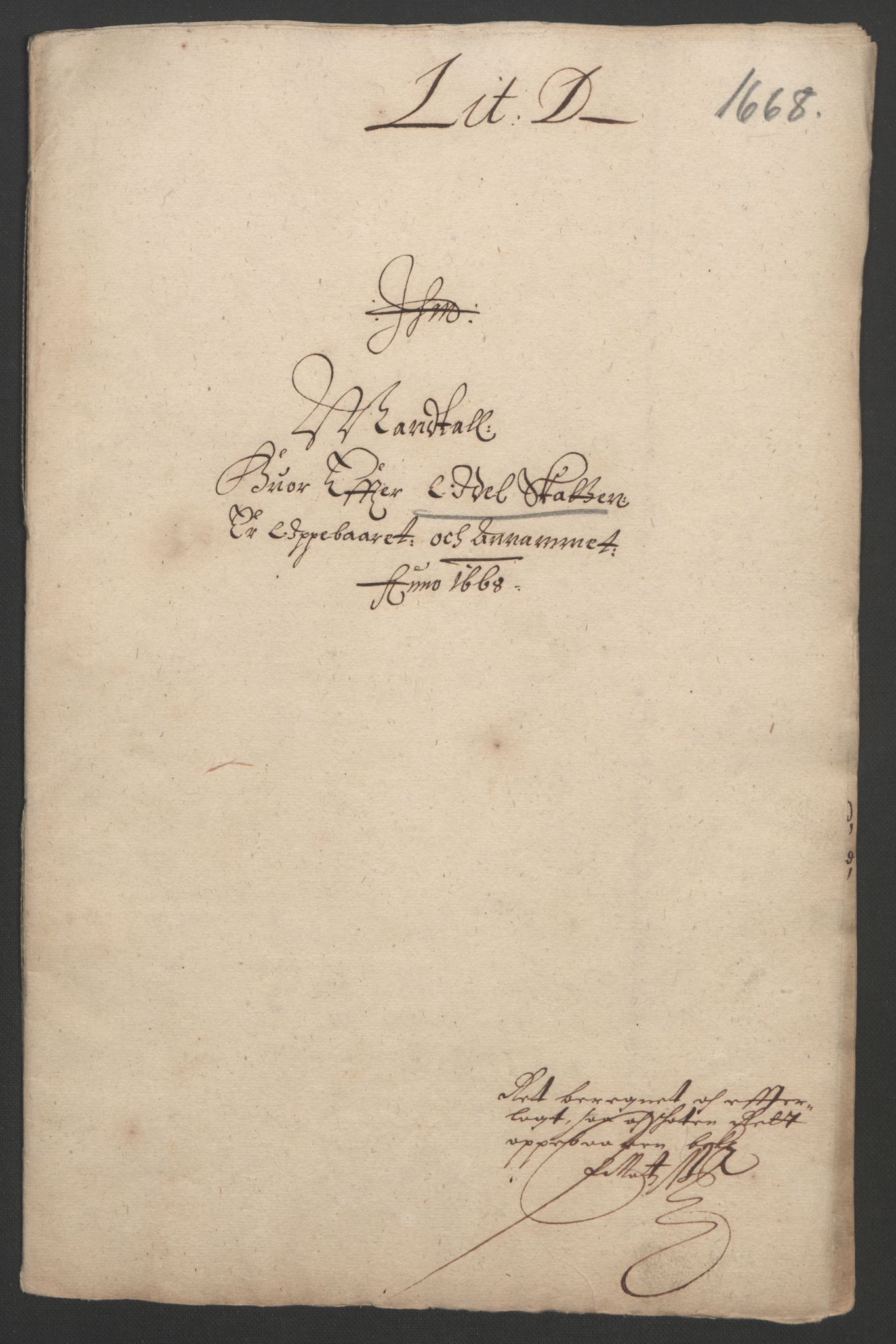 Rentekammeret inntil 1814, Reviderte regnskaper, Fogderegnskap, RA/EA-4092/R33/L1964: Fogderegnskap Larvik grevskap, 1665-1668, p. 183