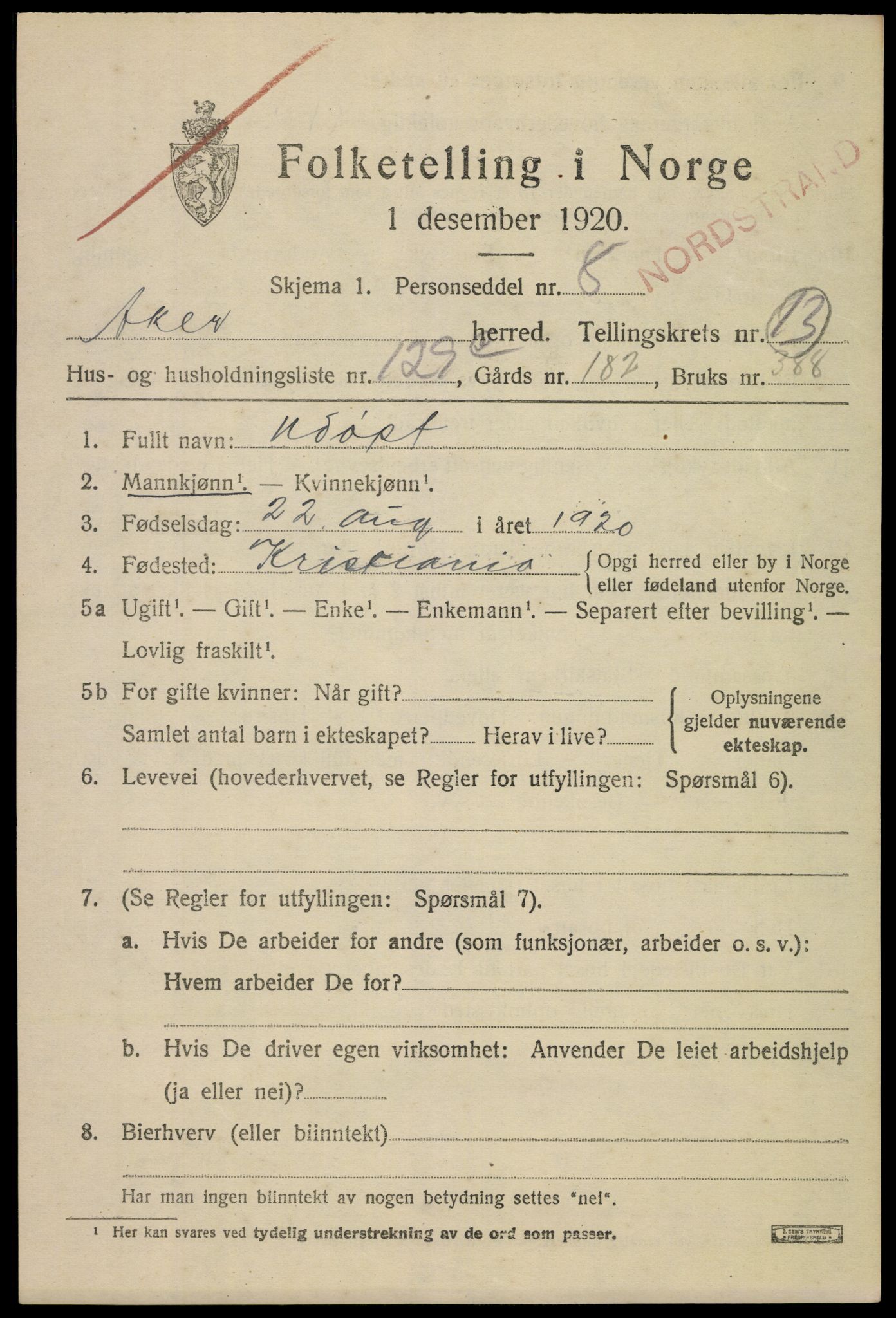 SAO, 1920 census for Aker, 1920, p. 80584