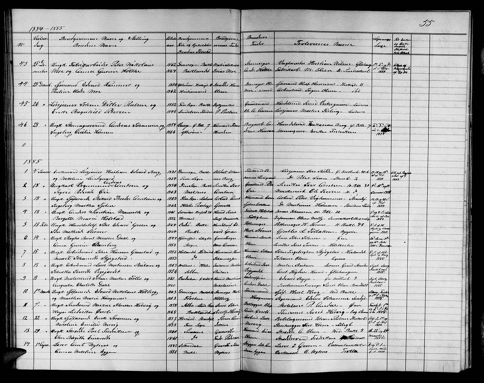 Ministerialprotokoller, klokkerbøker og fødselsregistre - Sør-Trøndelag, SAT/A-1456/604/L0221: Parish register (copy) no. 604C04, 1870-1885, p. 55