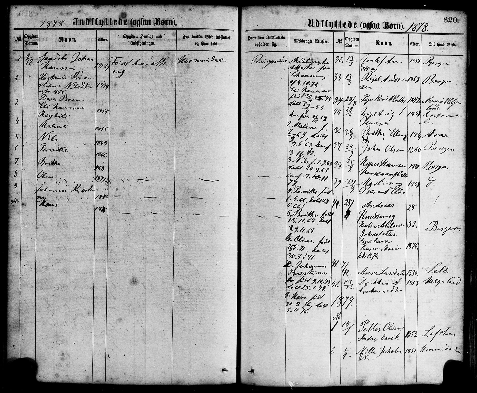 Davik sokneprestembete, AV/SAB-A-79701/H/Haa/Haaa/L0006: Parish register (official) no. A 6, 1867-1881, p. 320