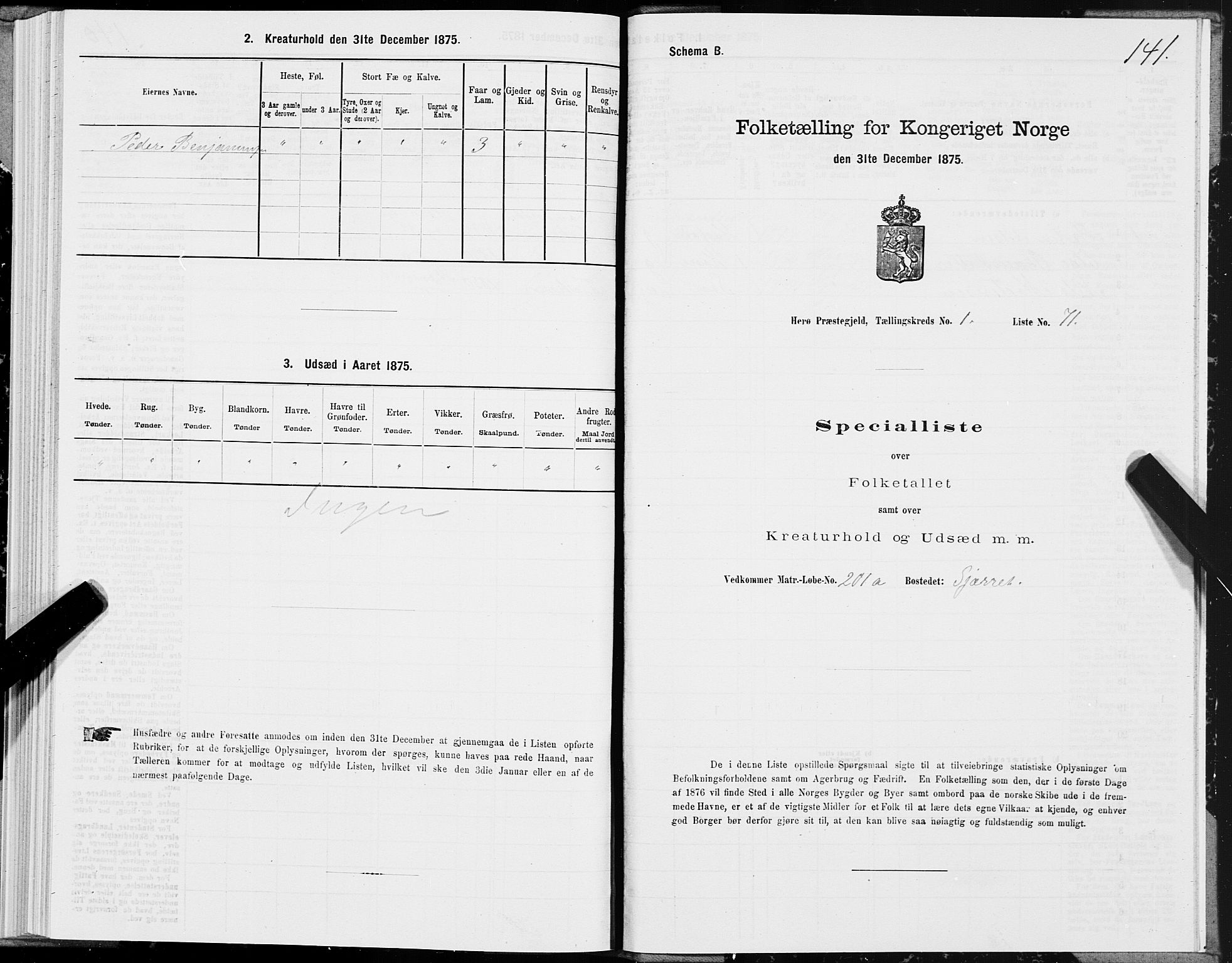 SAT, 1875 census for 1818P Herøy, 1875, p. 1141