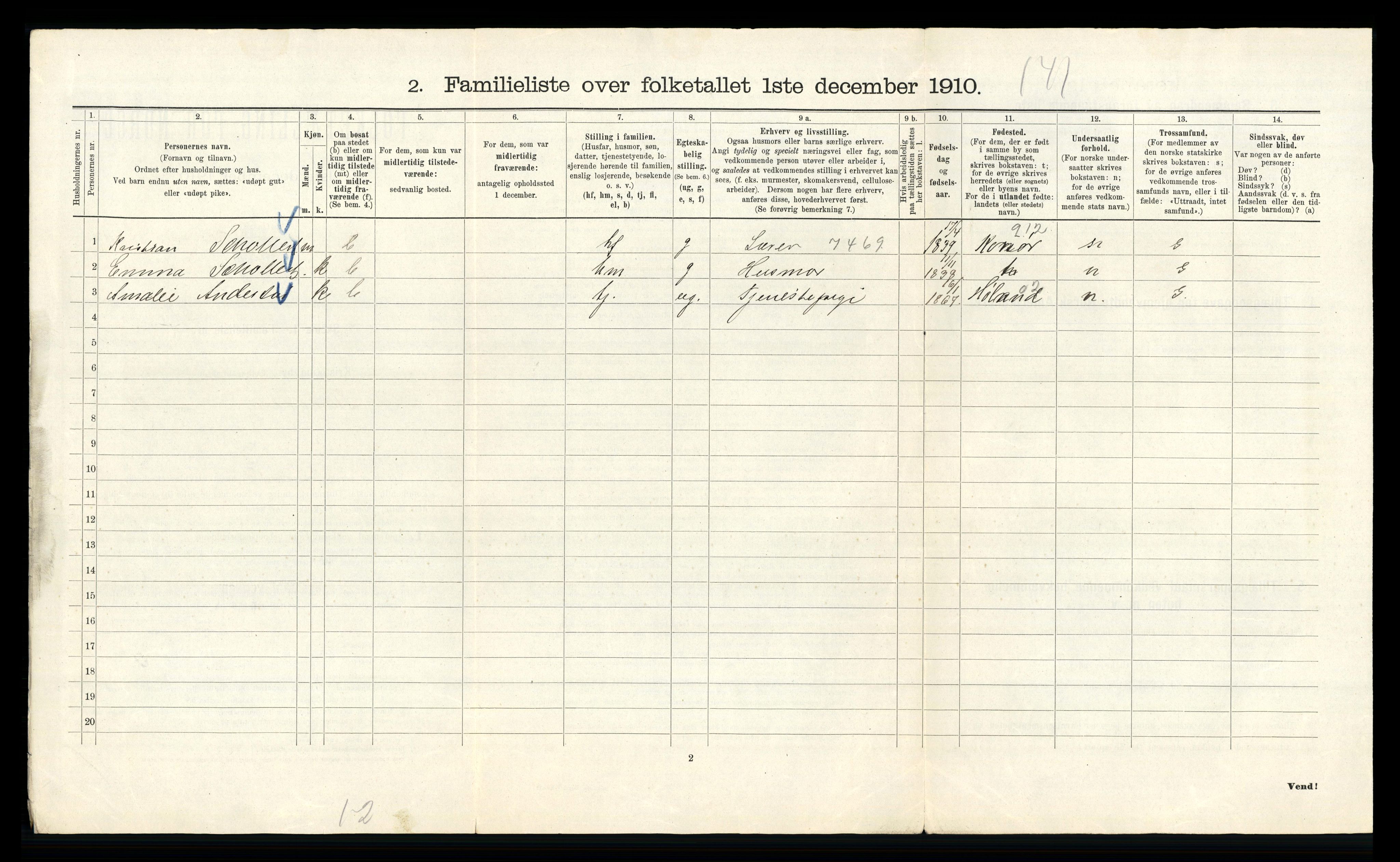 RA, 1910 census for Kristiania, 1910, p. 92476