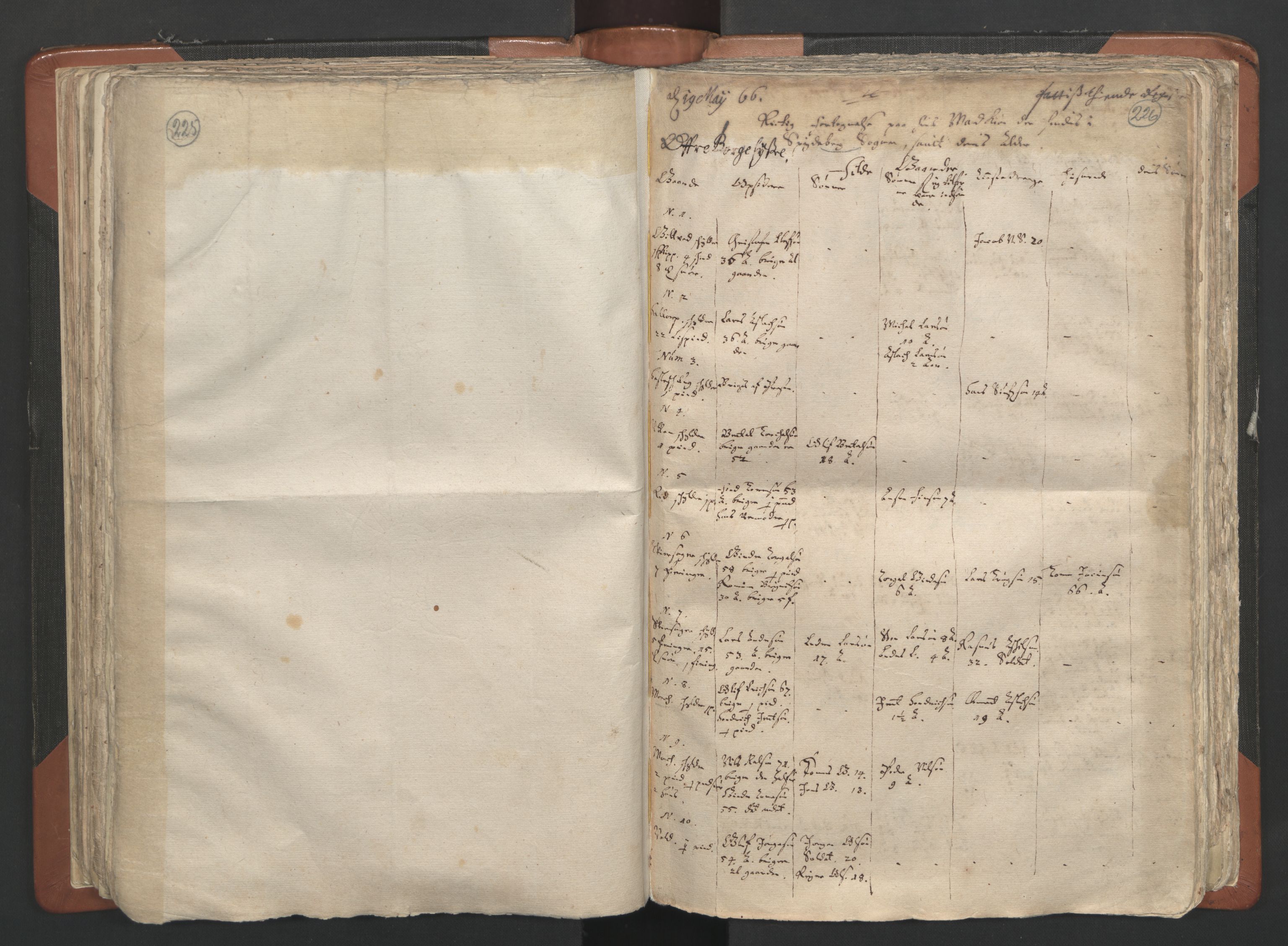 RA, Vicar's Census 1664-1666, no. 2: Øvre Borgesyssel deanery, 1664-1666, p. 225-226