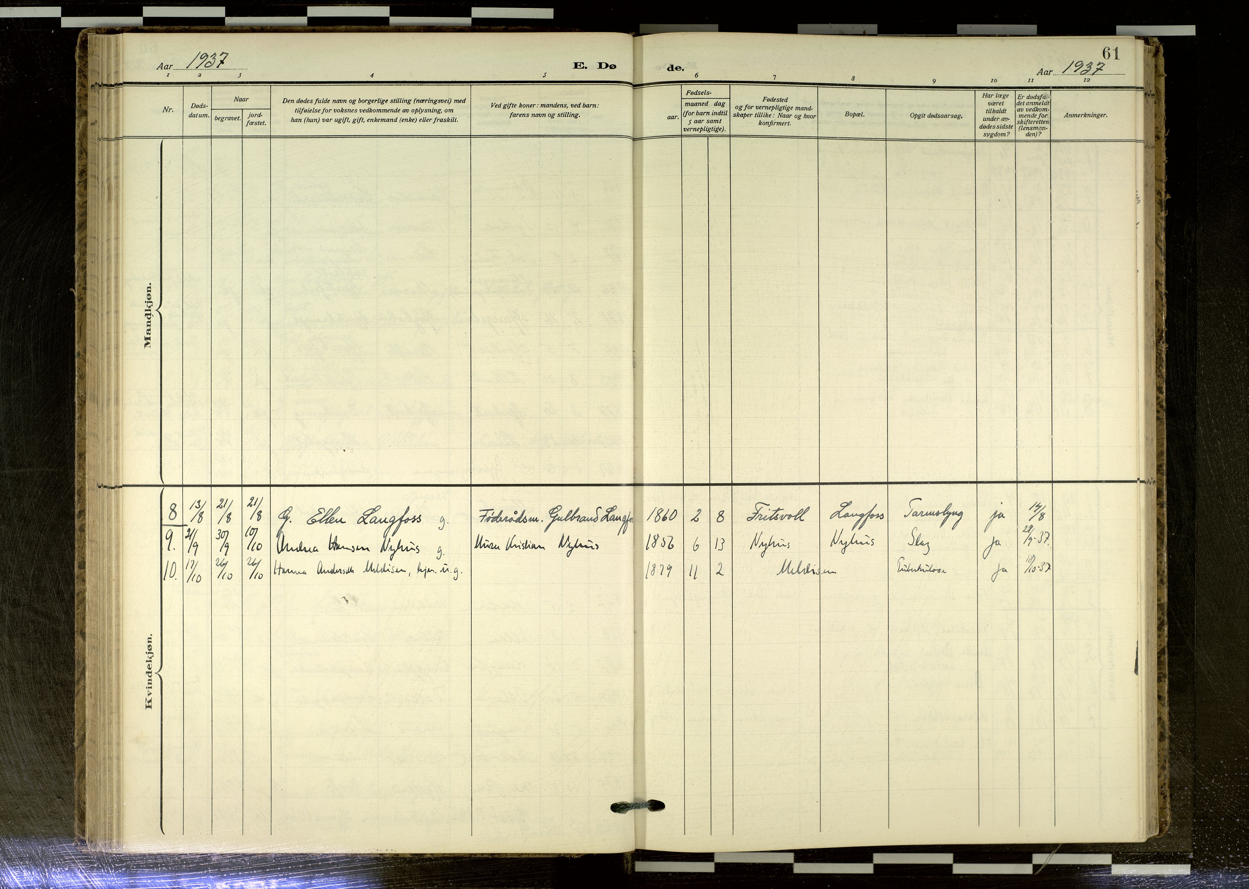 Sør-Odal prestekontor, SAH/PREST-030/H/Ha/Haa/L0020: Parish register (official) no. 20, 1906-2012, p. 61