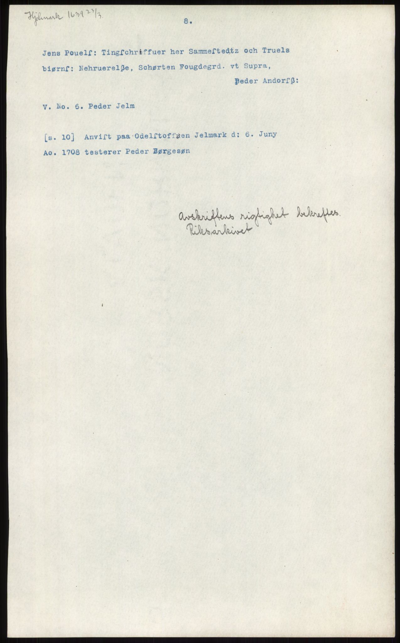 Samlinger til kildeutgivelse, Diplomavskriftsamlingen, AV/RA-EA-4053/H/Ha, p. 354