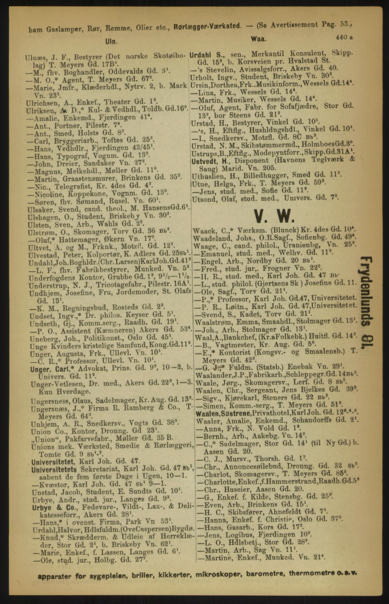 Kristiania/Oslo adressebok, PUBL/-, 1891, p. 440a