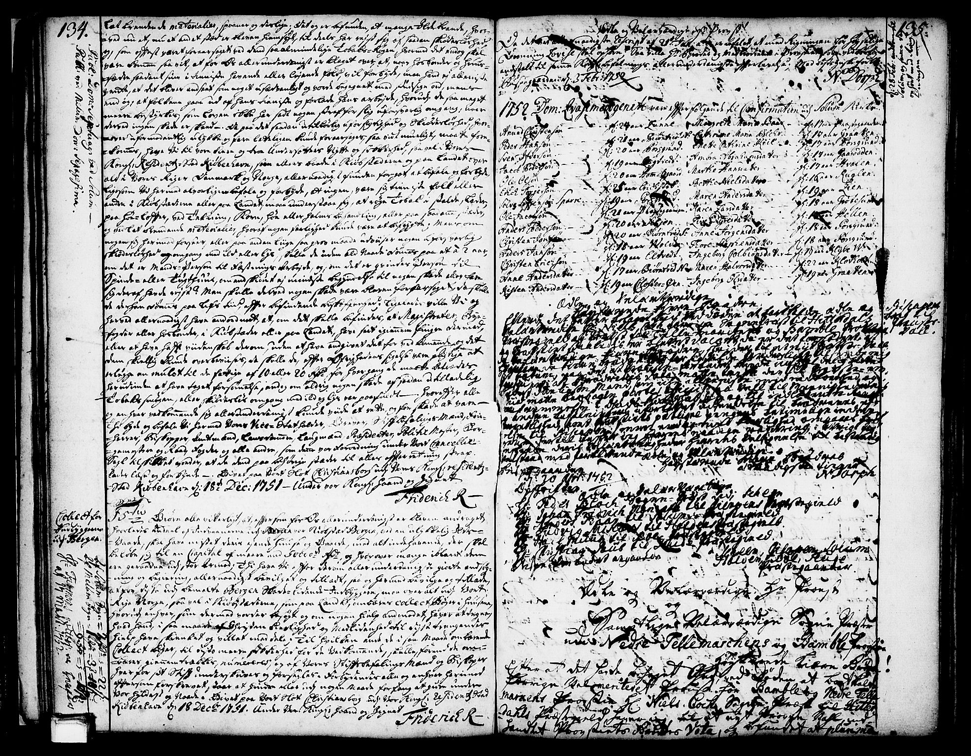Solum sokneprestkontor, SAKO/A-305/A/Aa/L0002: Other parish register no. 2, 1743-1791, p. 134-135