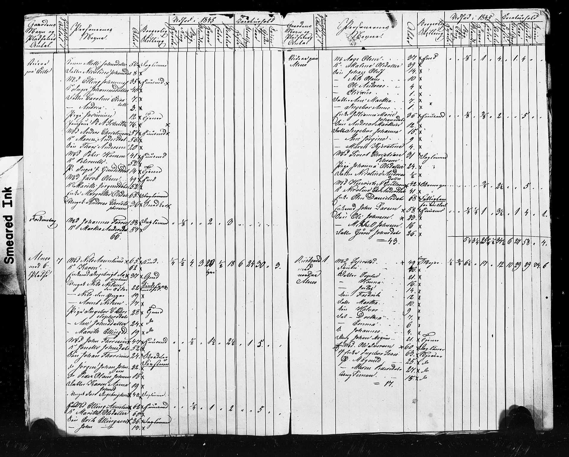 , Census 1845 for Skogn, 1845, p. 38