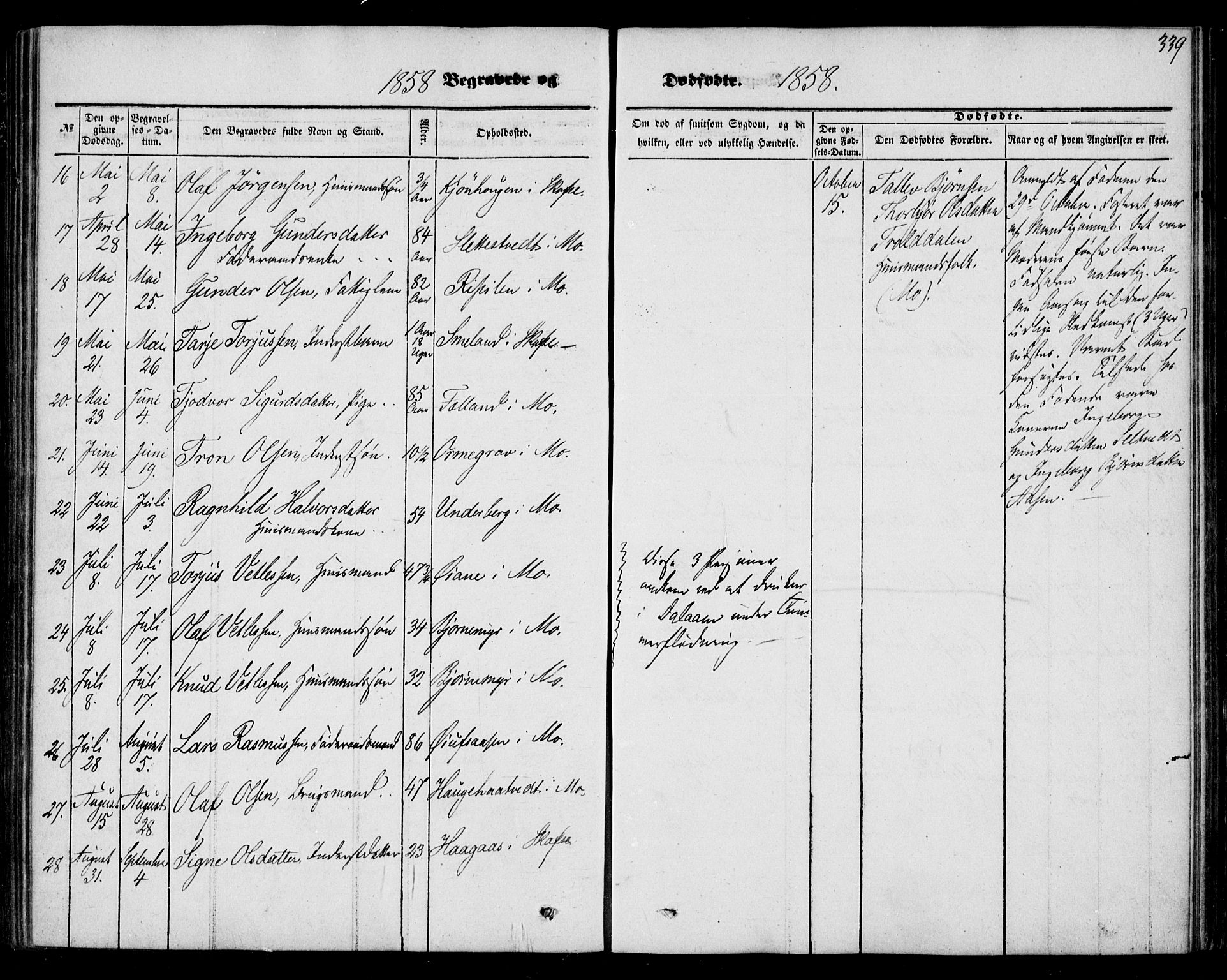 Mo kirkebøker, SAKO/A-286/F/Fa/L0005: Parish register (official) no. I 5, 1844-1864, p. 339