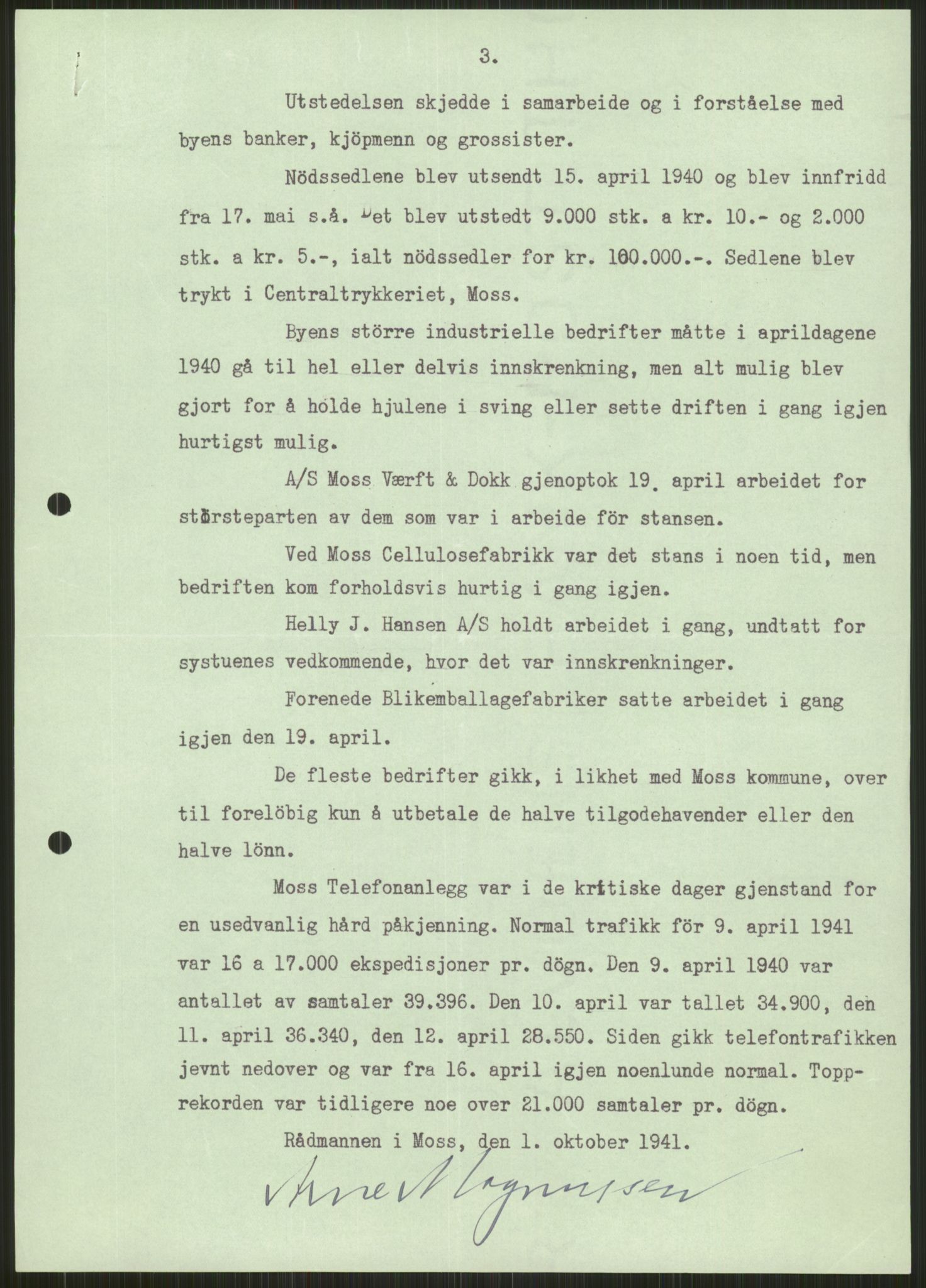 Forsvaret, Forsvarets krigshistoriske avdeling, AV/RA-RAFA-2017/Y/Ya/L0013: II-C-11-31 - Fylkesmenn.  Rapporter om krigsbegivenhetene 1940., 1940, p. 101