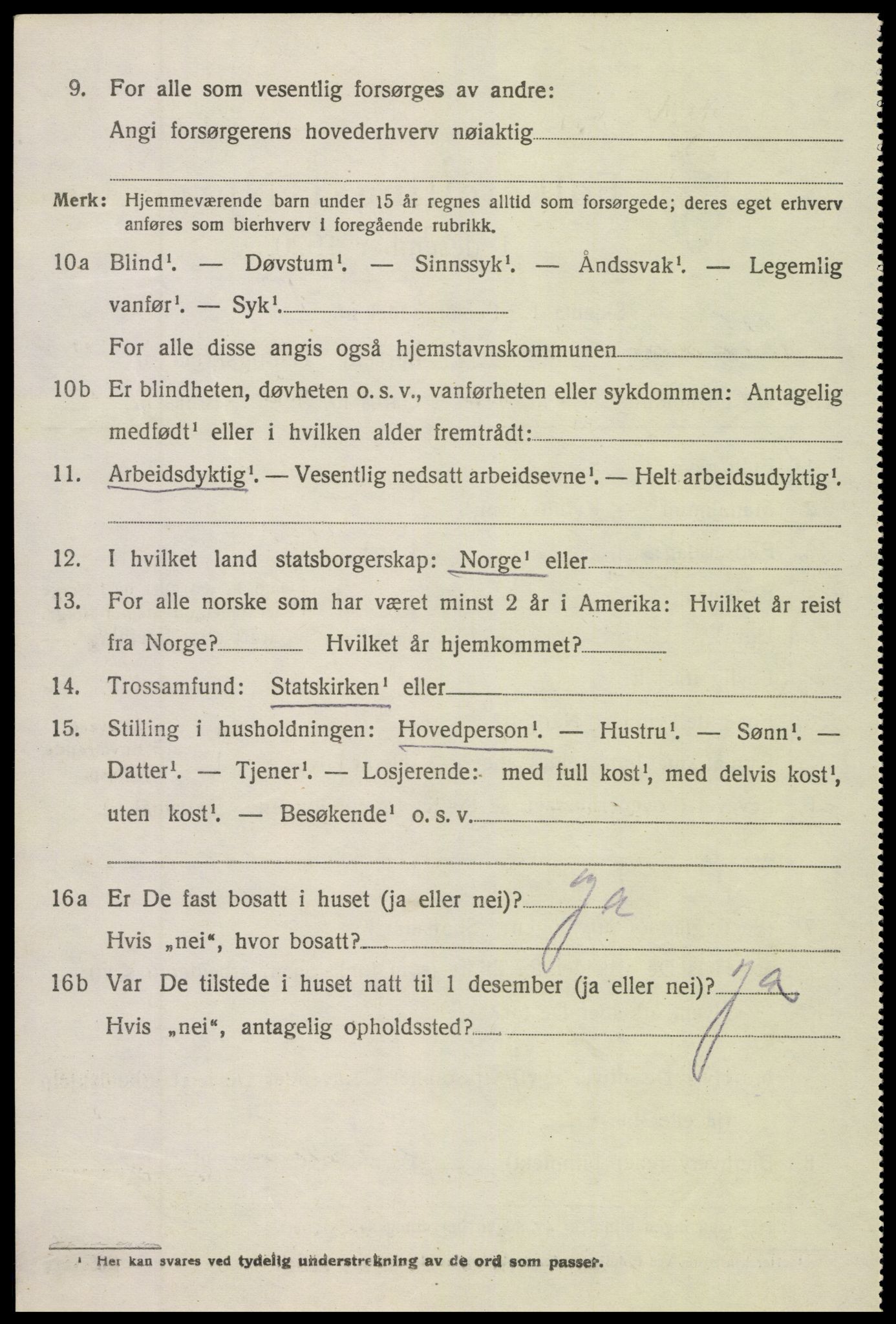 SAK, 1920 census for Vegårshei, 1920, p. 3687