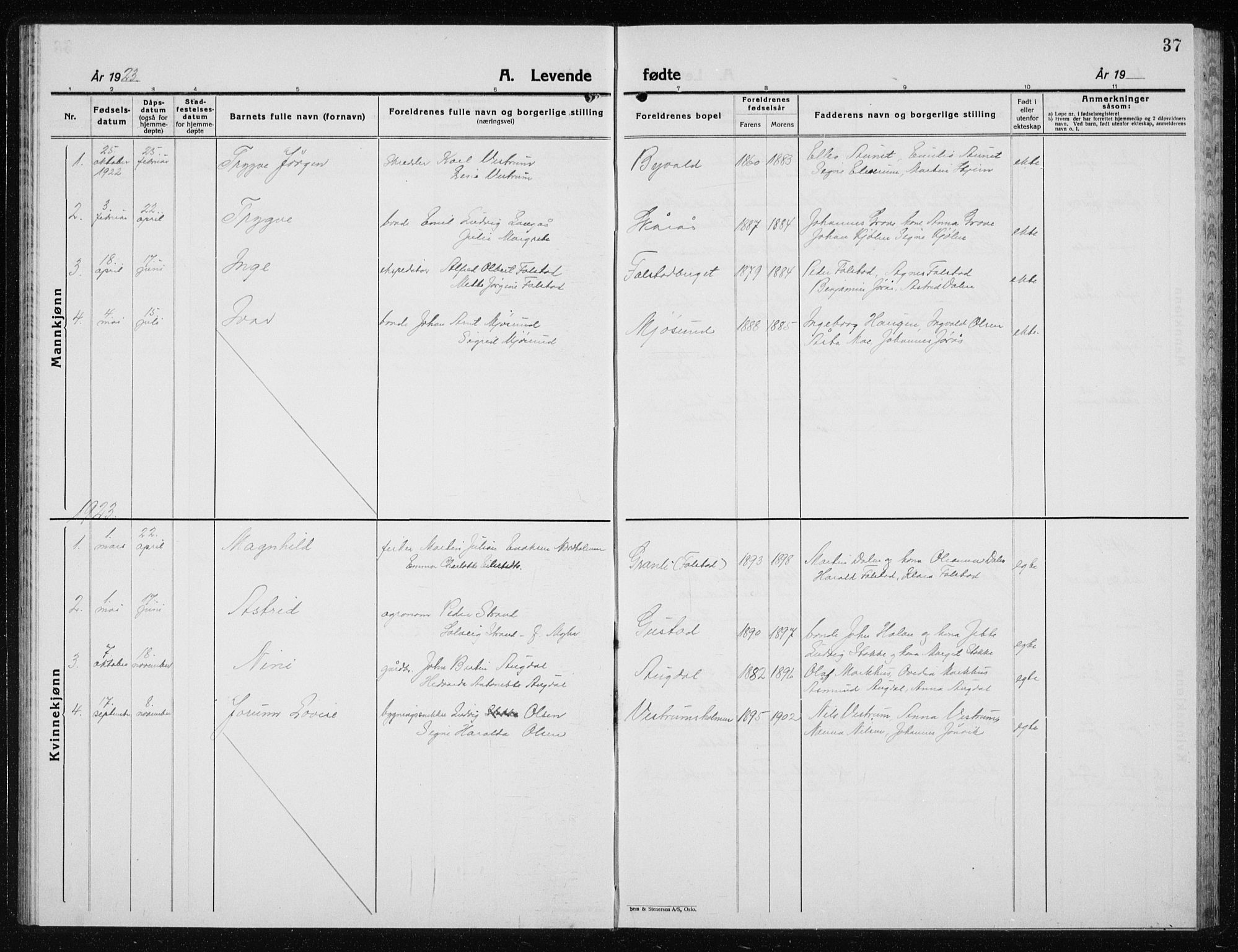 Ministerialprotokoller, klokkerbøker og fødselsregistre - Nord-Trøndelag, SAT/A-1458/719/L0180: Parish register (copy) no. 719C01, 1878-1940, p. 37