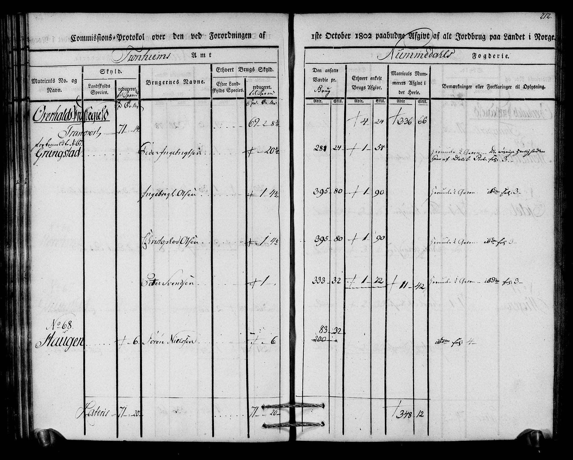 Rentekammeret inntil 1814, Realistisk ordnet avdeling, RA/EA-4070/N/Ne/Nea/L0154: Namdalen fogderi. Kommisjonsprotokoll, 1803, p. 213