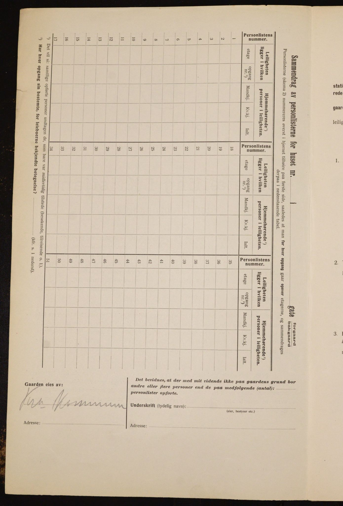 OBA, Municipal Census 1912 for Kristiania, 1912, p. 1318