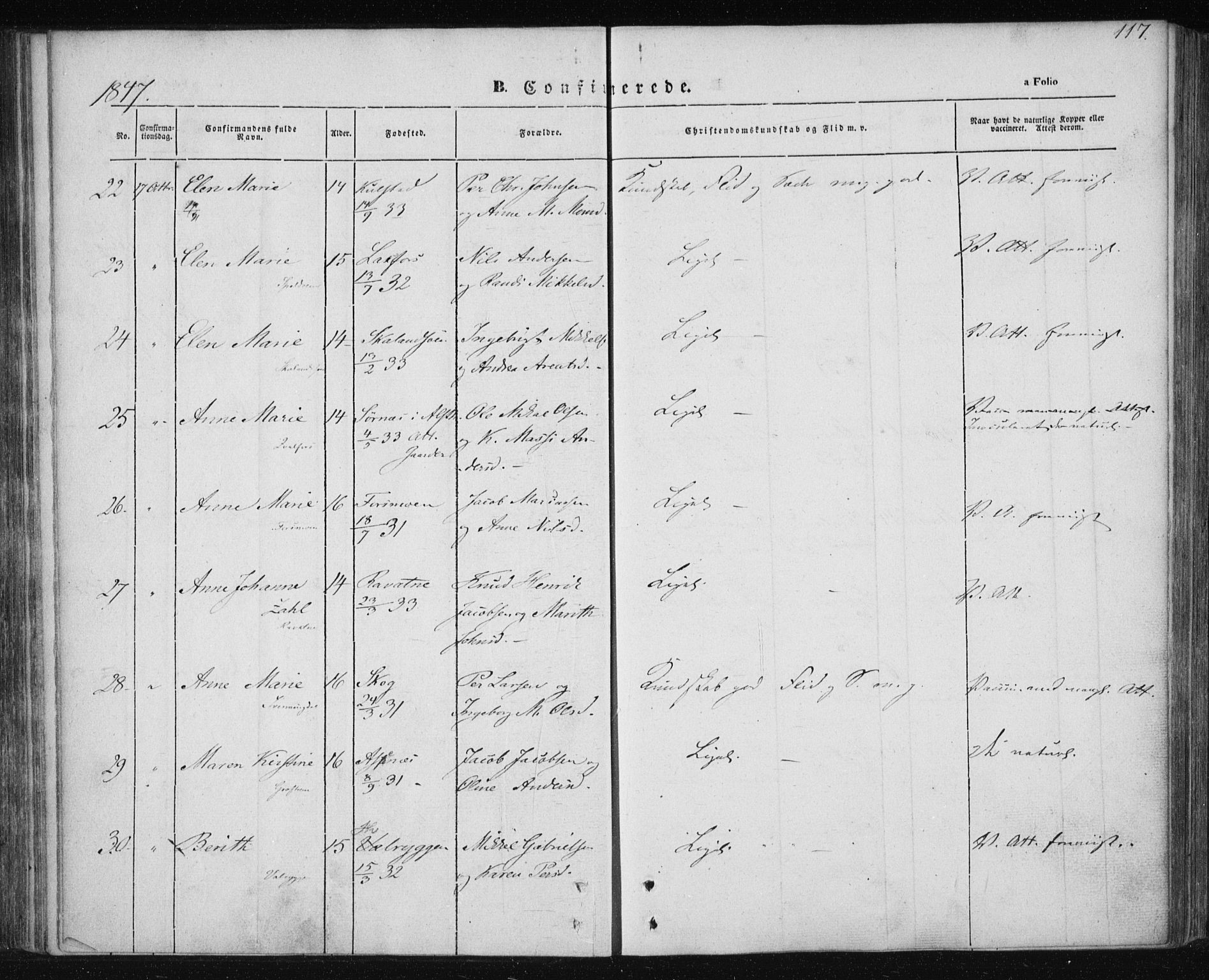 Ministerialprotokoller, klokkerbøker og fødselsregistre - Nordland, SAT/A-1459/820/L0291: Parish register (official) no. 820A12, 1846-1854, p. 117