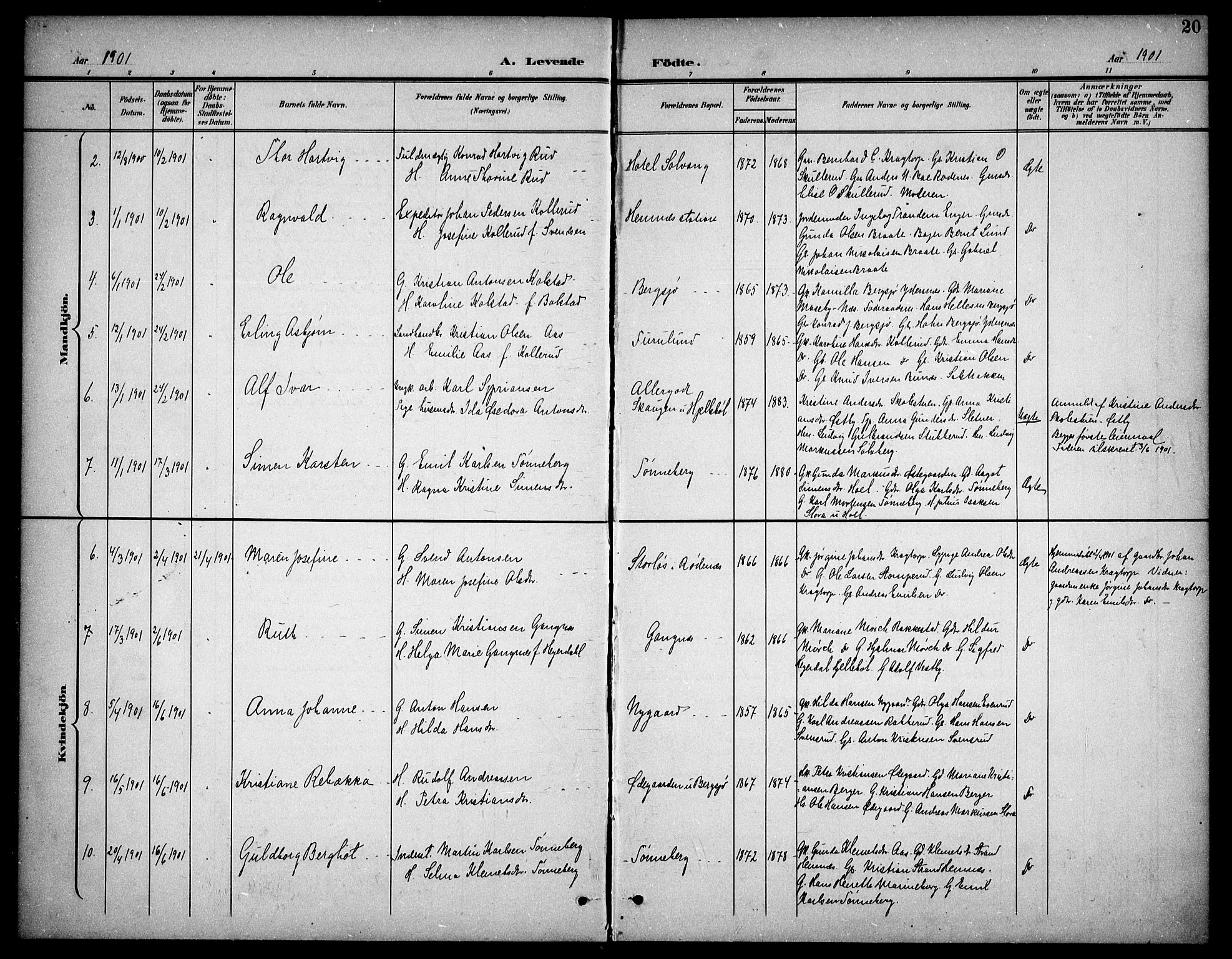 Høland prestekontor Kirkebøker, SAO/A-10346a/F/Fb/L0003: Parish register (official) no. II 3, 1897-1912, p. 20