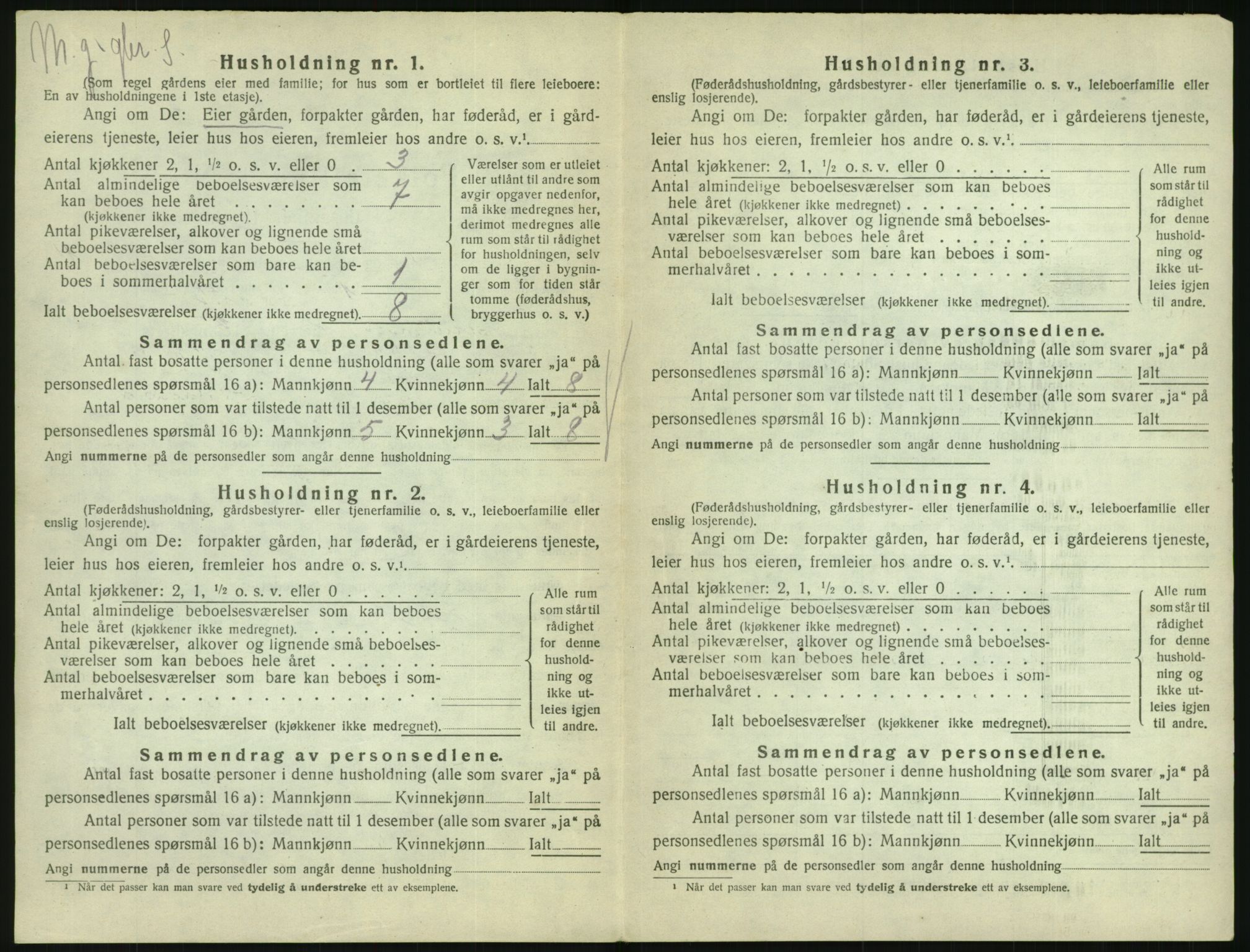 SAK, 1920 census for Vegårshei, 1920, p. 531